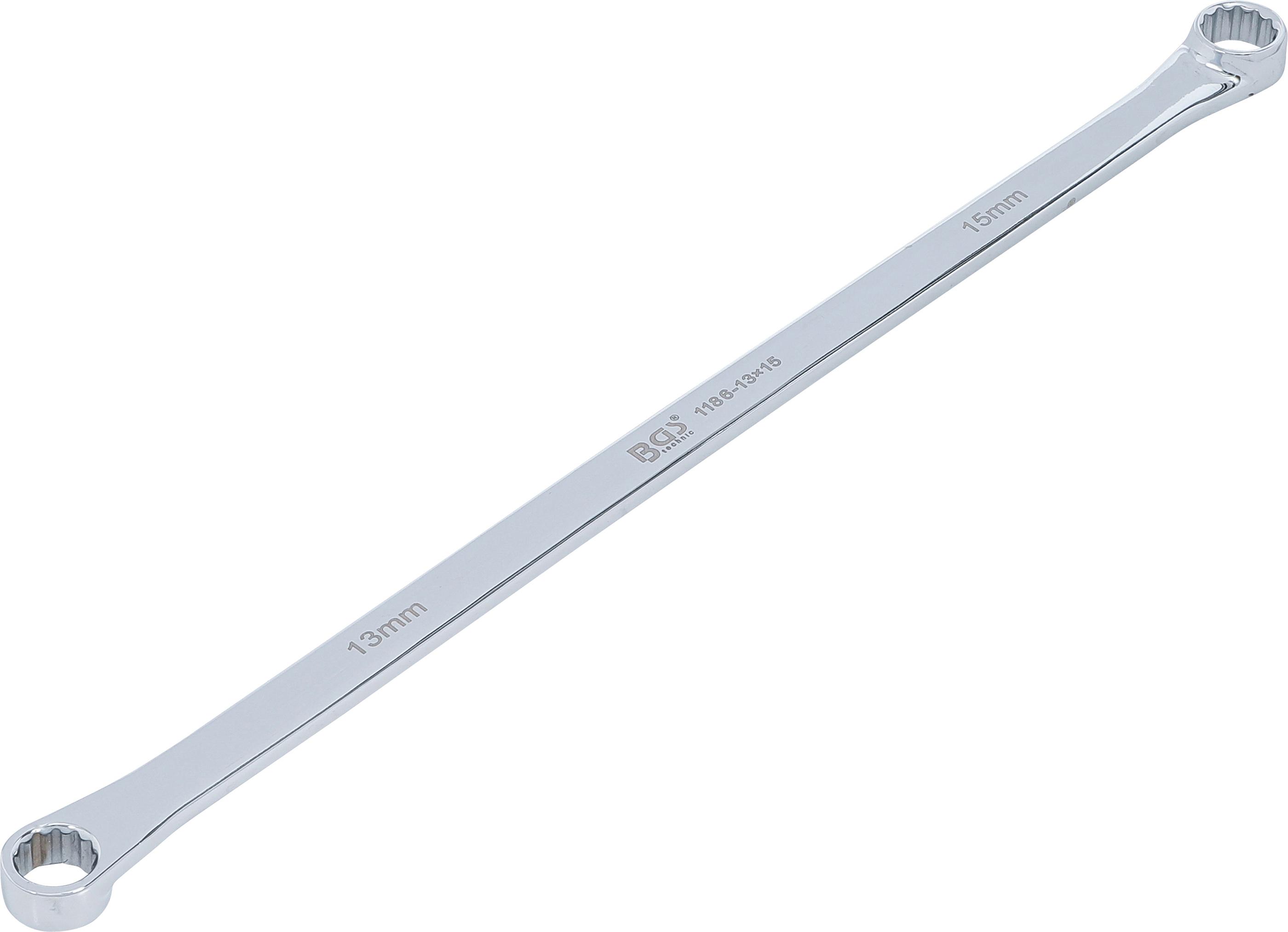 Doppel-Ringschlüssel | extra lang | SW 13 x 15 mm BGS1186-13x15