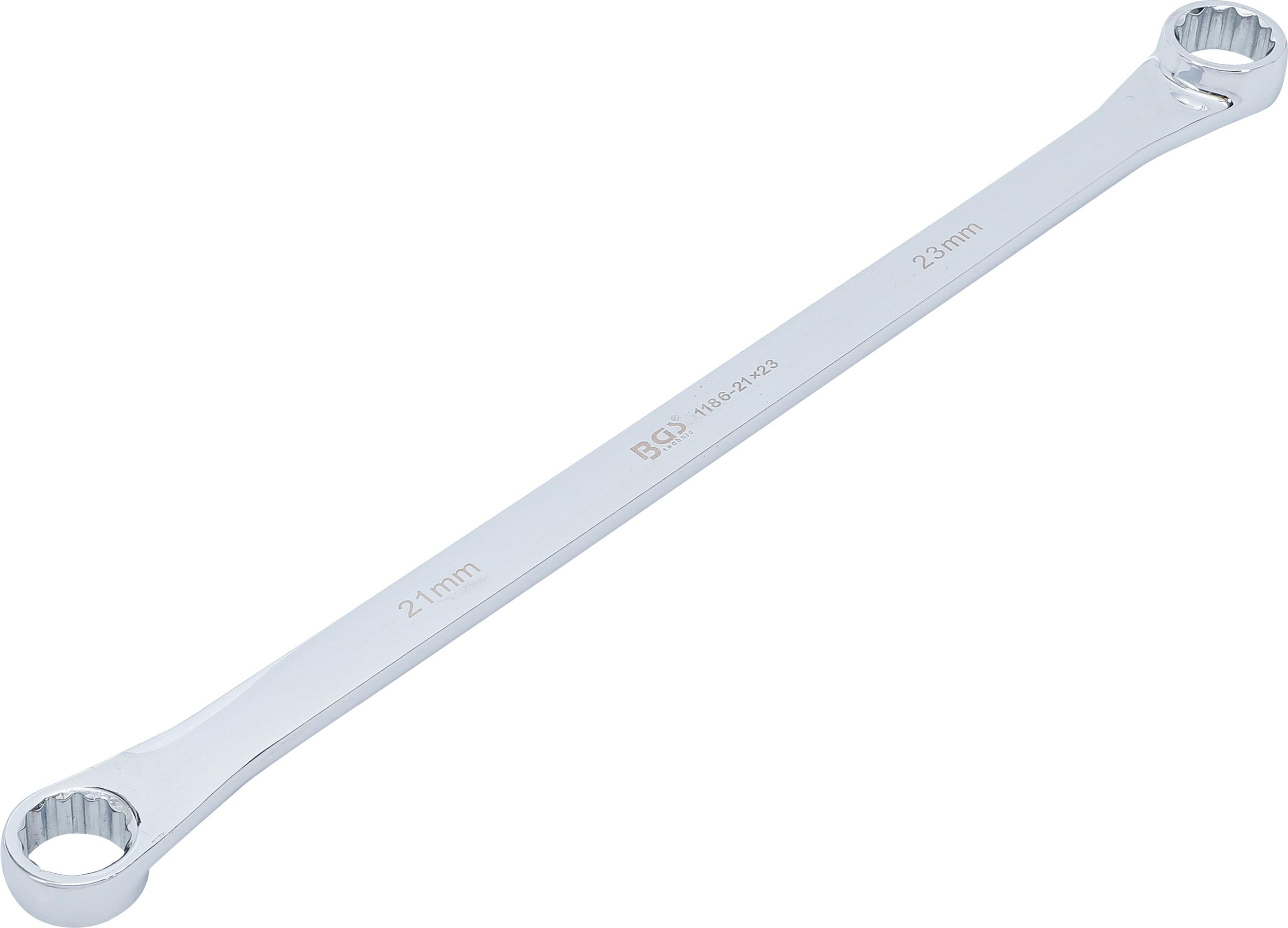 Doppel-Ringschlüssel | extra lang | SW 21 x 23 mm BGS1186-21x23