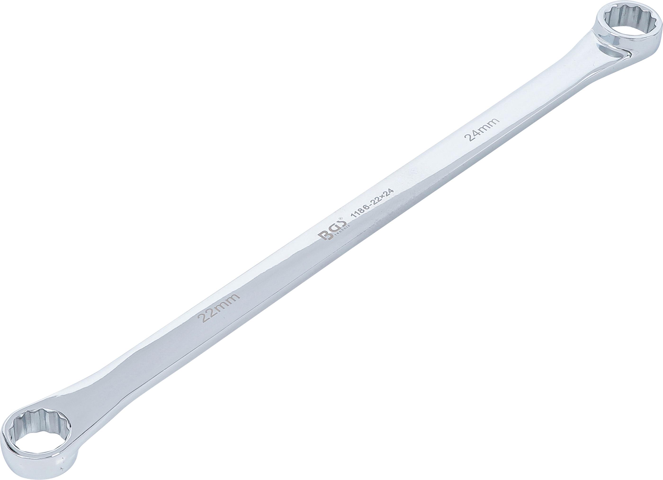 Doppel-Ringschlüssel | extra lang | SW 22 x 24 mm BGS1186-22x24