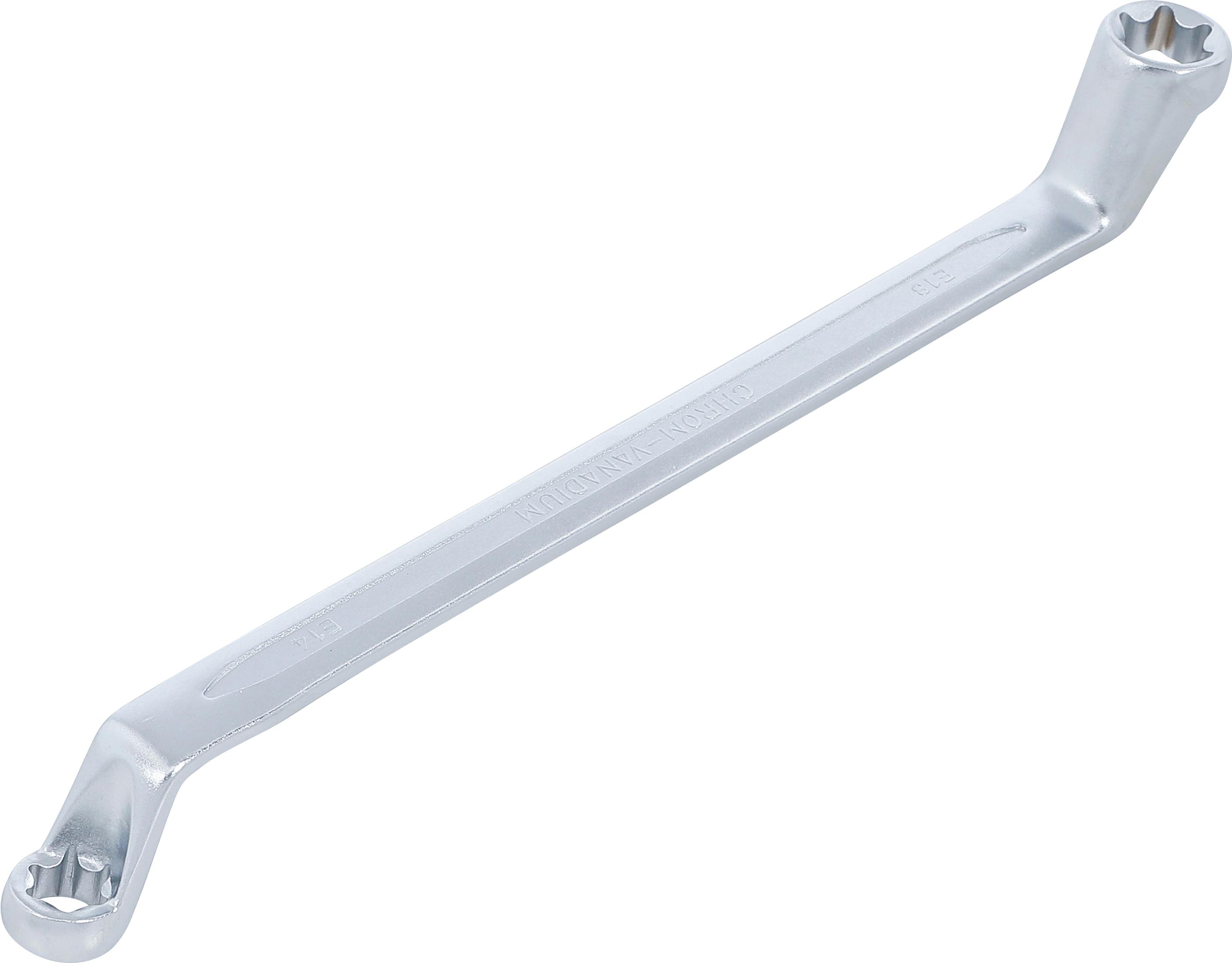 Doppel-Ringschlüssel mit E-Profil-Ringköpfen | gekröpft | SW E14 x E18 BGS2281-14X18