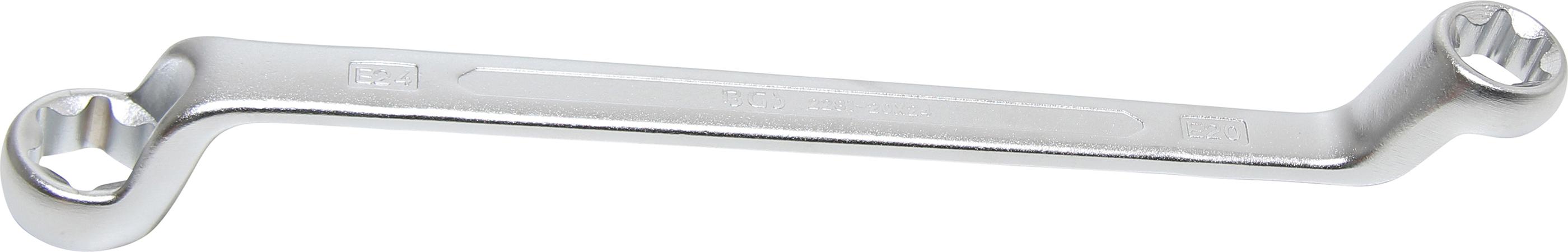 Doppel-Ringschlüssel mit E-Profil-Ringköpfen | gekröpft | SW E20 x E24 BGS2281-20X24