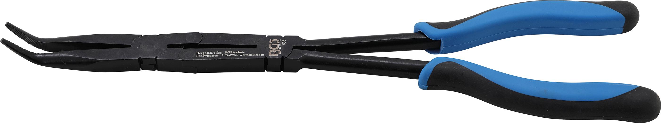 Doppelgelenk-Zange | abgewinkelte Spitze | 350 mm BGS535
