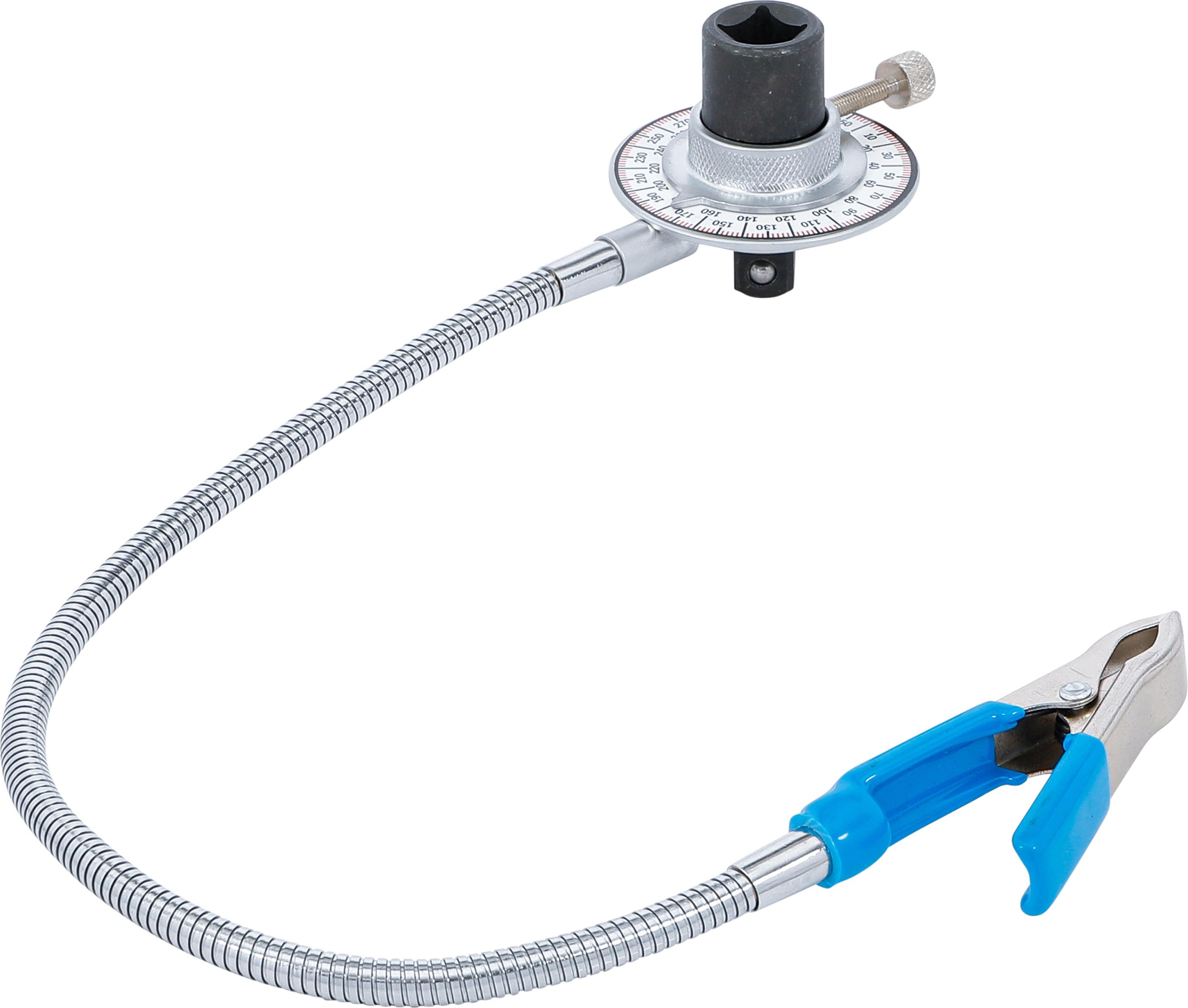 Drehwinkel-Messgerät mit Cliparm | Antrieb Innenvierkant 12,5 mm (1/2") BGS3169