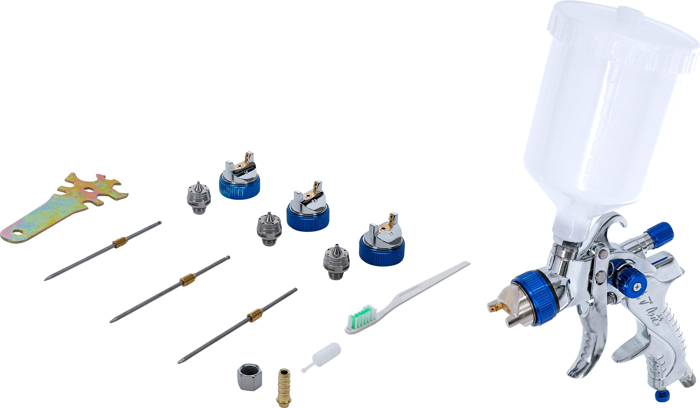 Druckluft-Farbsprühpistole | mit 3 Sprühdüsen | 1,4 - 1,7 - 2,0 mm BGS70048