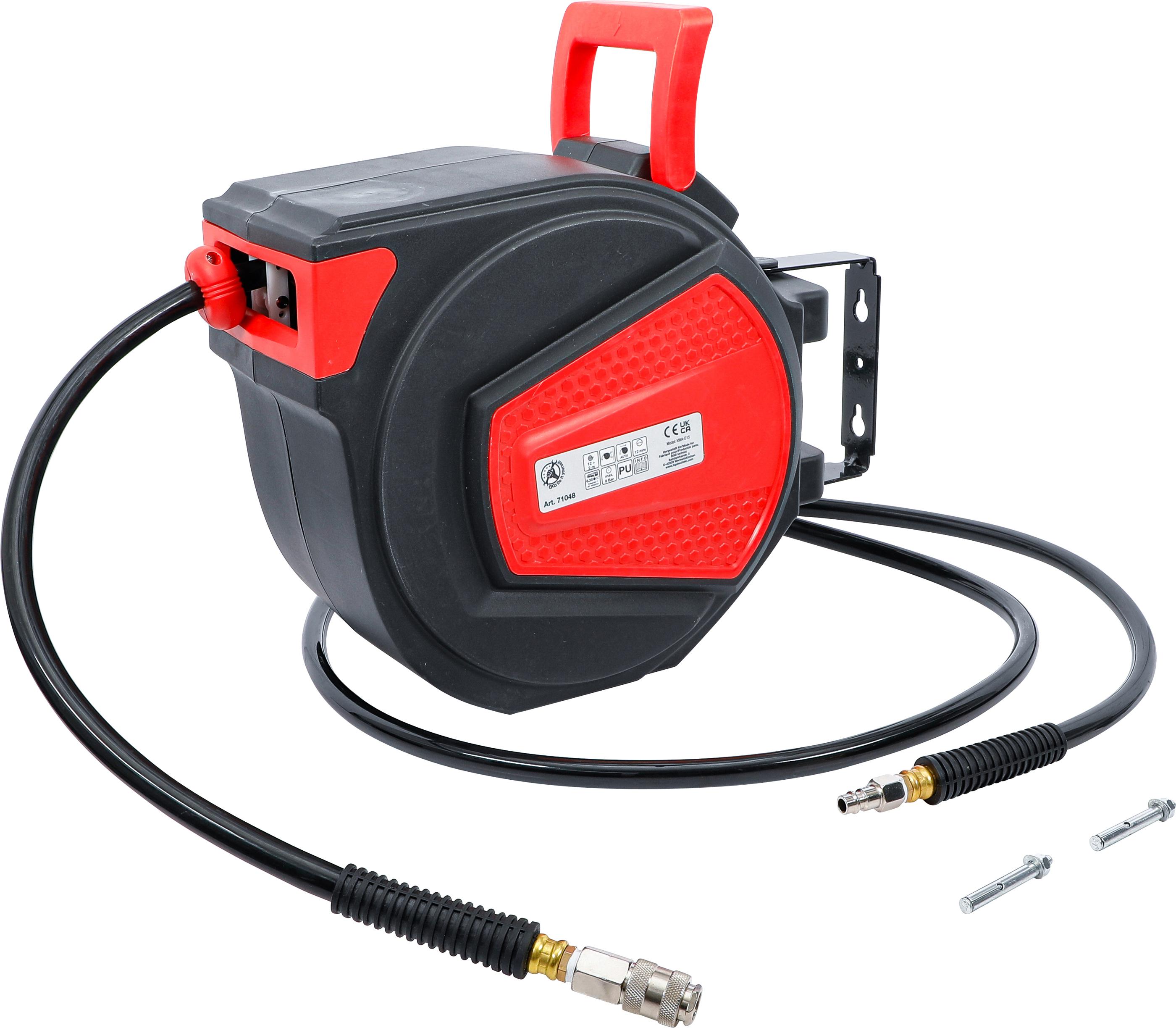 Druckluftschlauch mit Aufroller | automatisch | 12 m + 2 m BGS71048