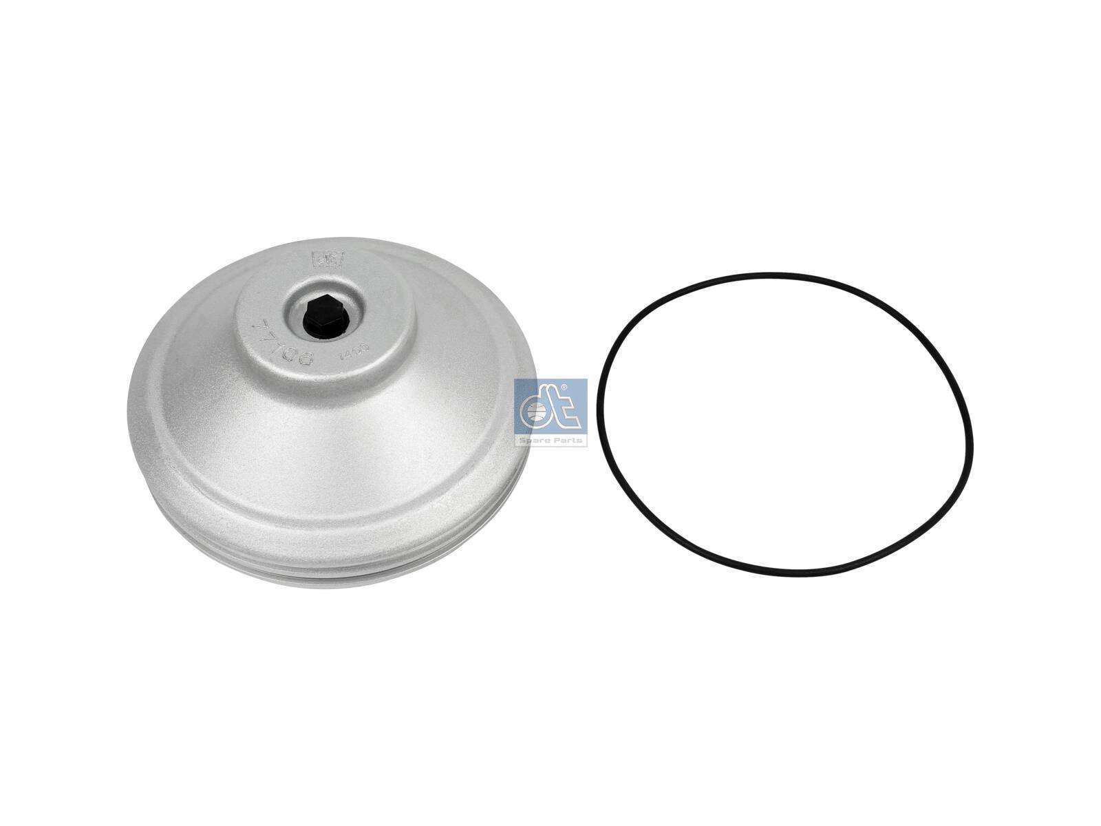 DT Spare Parts 1.17087 Nabendeckel, komplett mit O-Ring, Standard, d: 123 mm, D: 139 mm, M12 x 1,75, H: 61 mm passend für Scania
