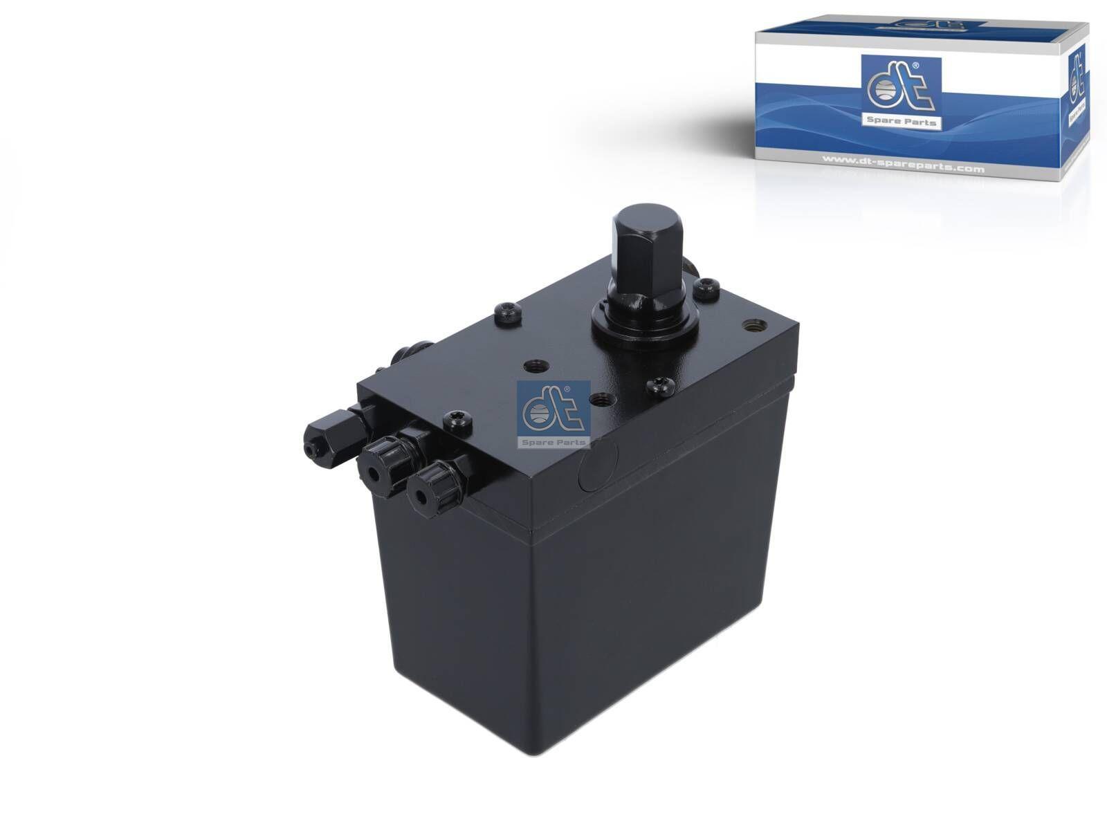 DT Spare Parts 1.23800 Hydraulikpumpe, Fahrerhaus, 420 ml, M14 x 1,5, M12 x 1,5, L: 123 mm, W: 80 mm, H: 100 mm, 280 bar, Pov: 650 bar passend für Scania