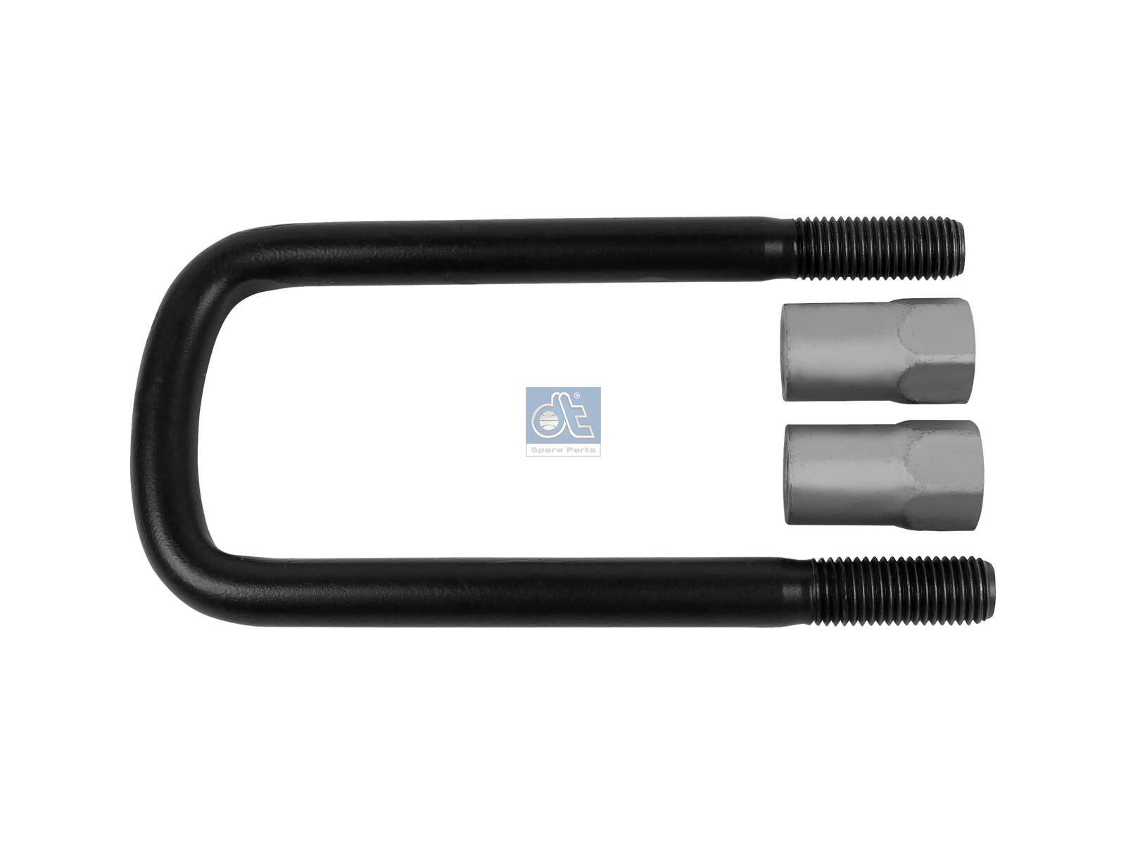 DT Spare Parts 1.32581 U-Bolzen-Satz, r: 15 mm, R: 140 mm, M24 x 3, LTh: 70 mm, L: 280 mm, w: 103 mm passend für Scania