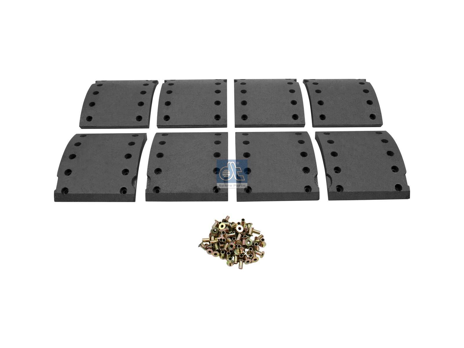 DT Spare Parts 10.13004 Trommelbremsbelagsatz, Achssatz - Übergröße, W: 180 mm, S: 19,5 mm passend für BPW