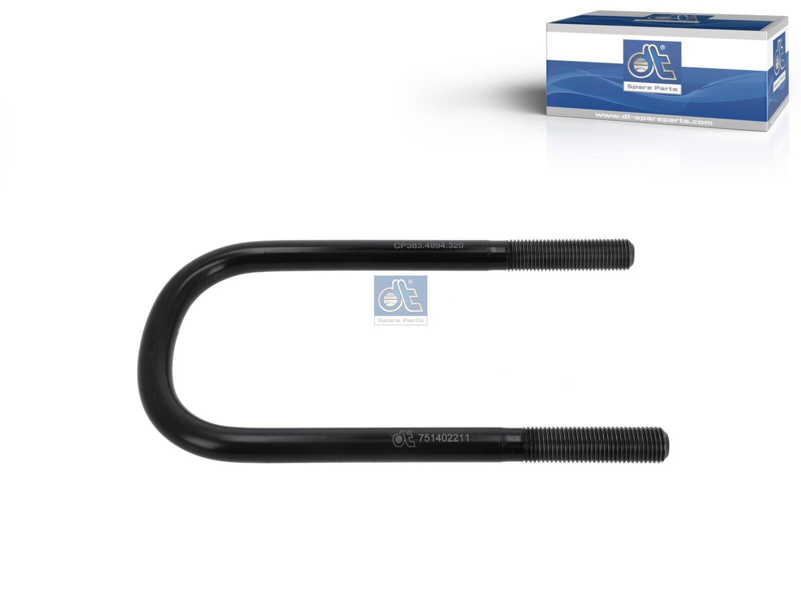 DT Spare Parts 10.16320 U-Bolzen, r: 44 mm, R: 78 mm, M22 x 2,5, LTh: 80 mm, L: 295 mm, w: 130 mm, 10.9 passend für BPW