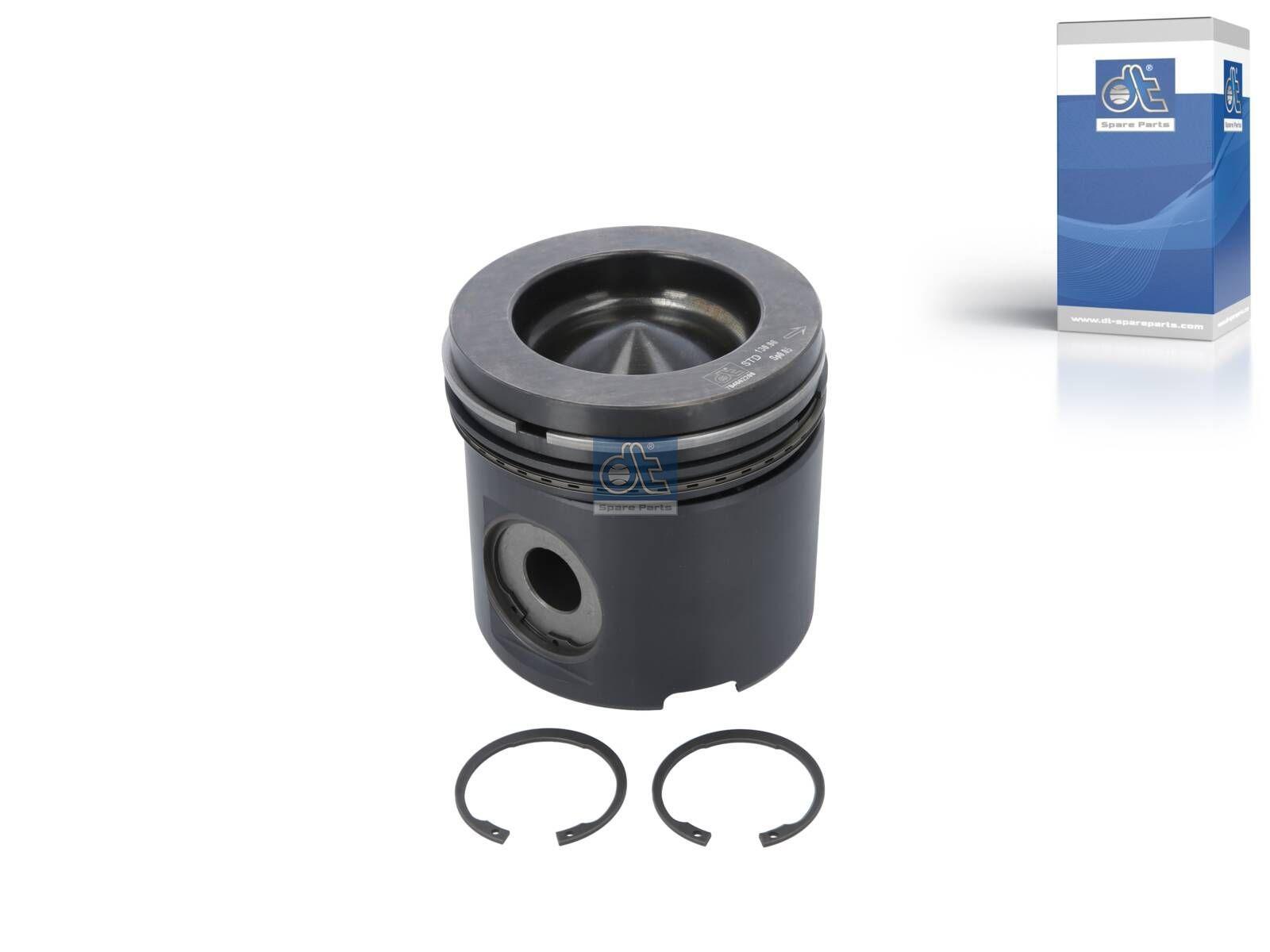 DT Spare Parts 2.10443 Kolben, komplett mit Ringen, D: 131 mm, L: 129,4 mm passend für Volvo