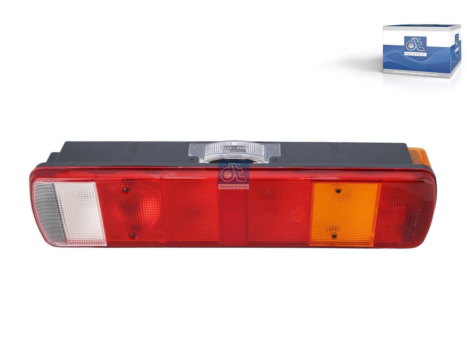 DT Spare Parts 2.24401 Rückleuchte, links, mit Kennzeichenleuchte, 24 V, P21W, L: 510 mm, H: 136 mm, R5W passend für Volvo