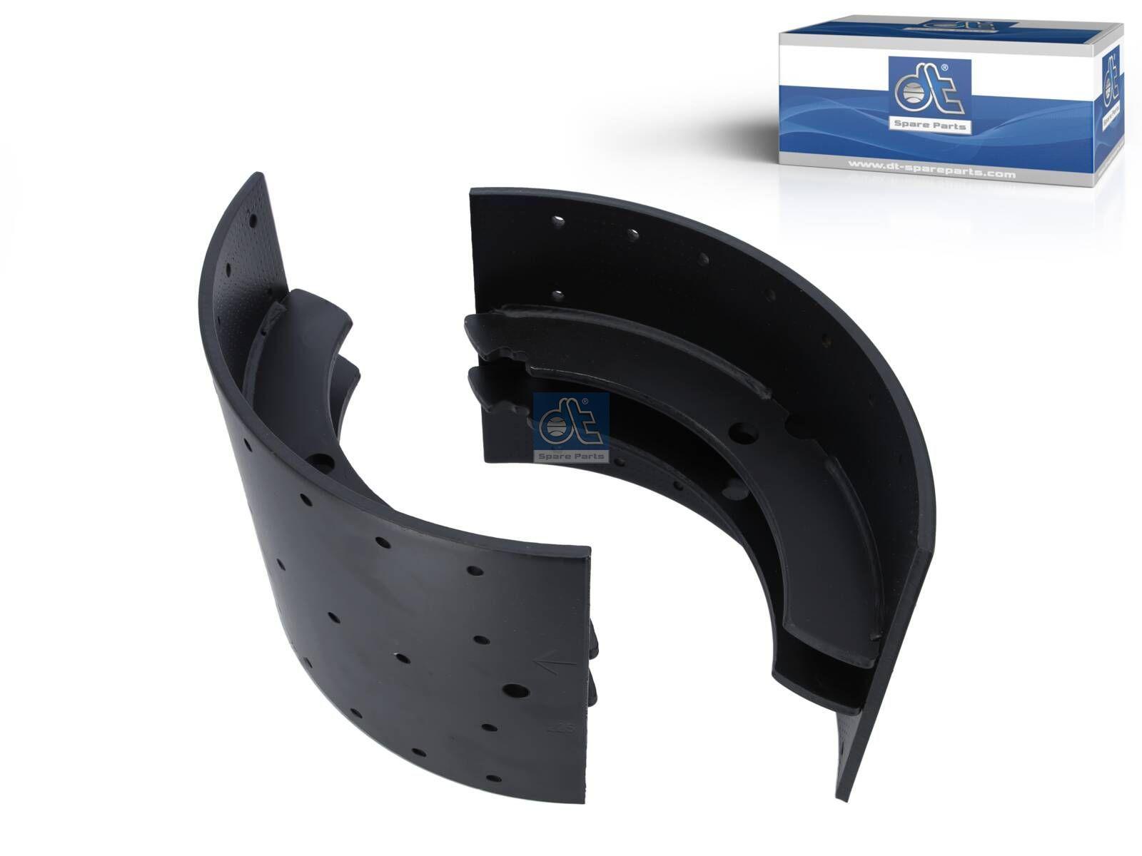 DT Spare Parts 2.40378 Bremsbackensatz, verstärkte Ausführung, D: 410 mm, b: 7 mm, W: 225 mm, S: 8 mm passend für Volvo