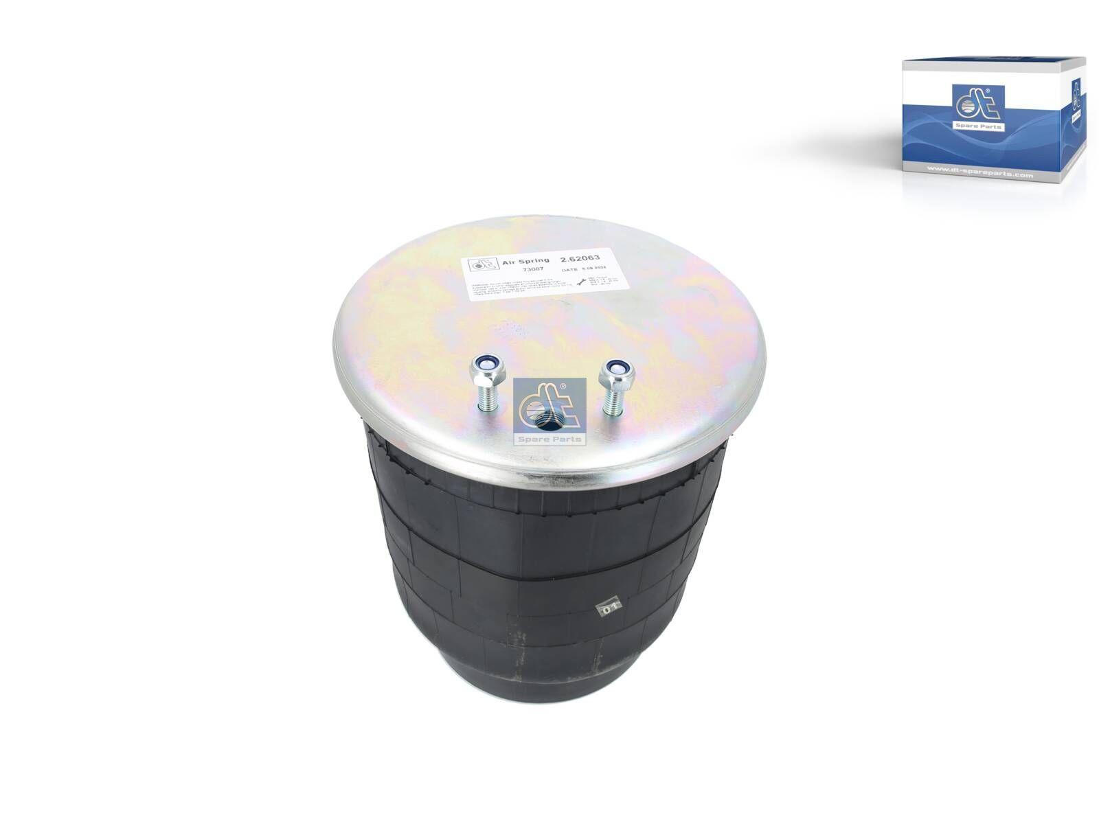 DT Spare Parts 2.62063 Luftfederbalg, mit Stahlkolben, D: 259 mm, M10 x 1,5, M16 x 1,5, L: 260 mm passend für Volvo