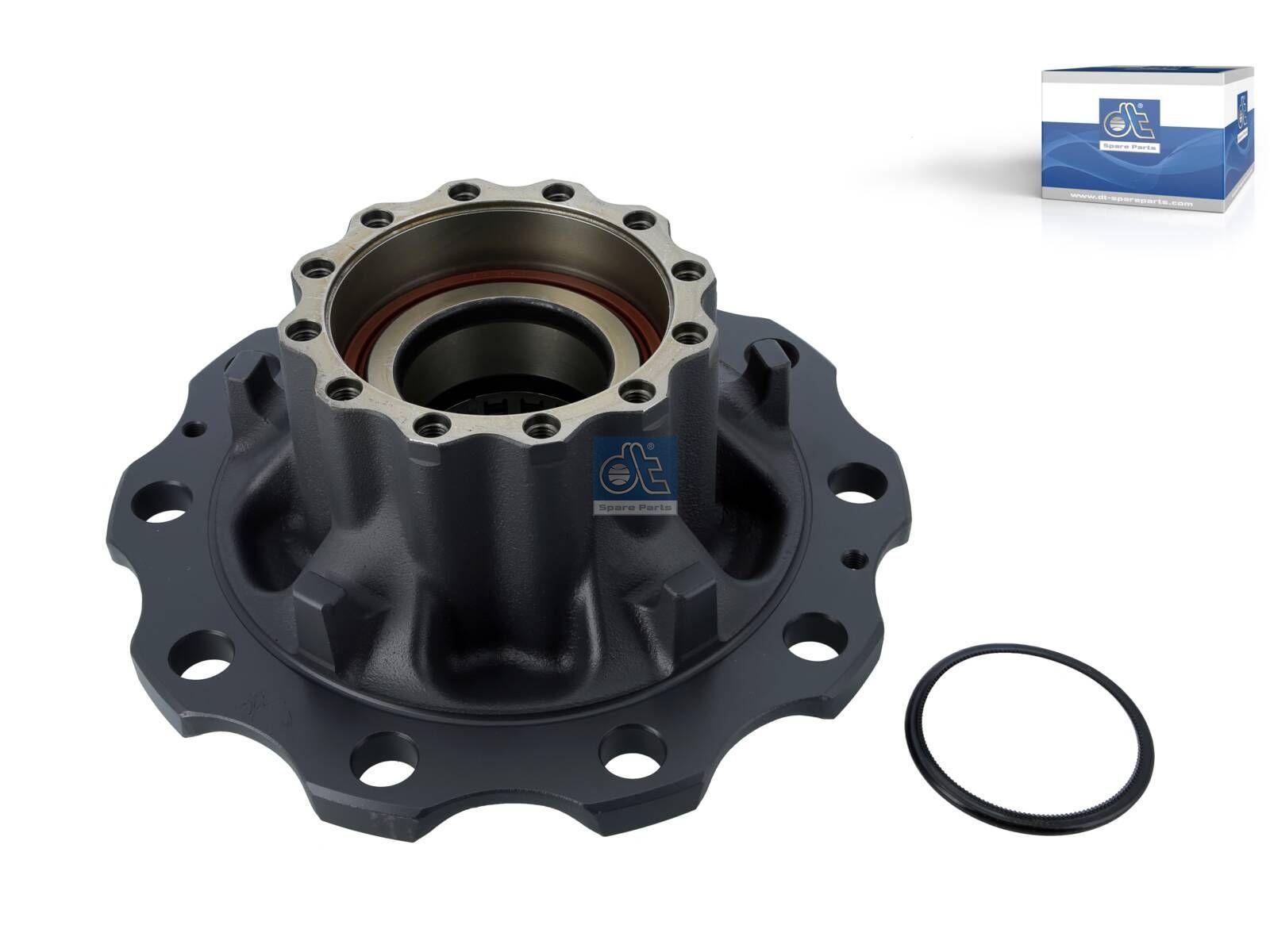 DT Spare Parts 2.65239 Radnabe, mit Lager, d1: 148 mm, d2: 148 mm, D: 384 mm, 10 bores, b: 27,2 mm, H: 192 mm passend für Volvo