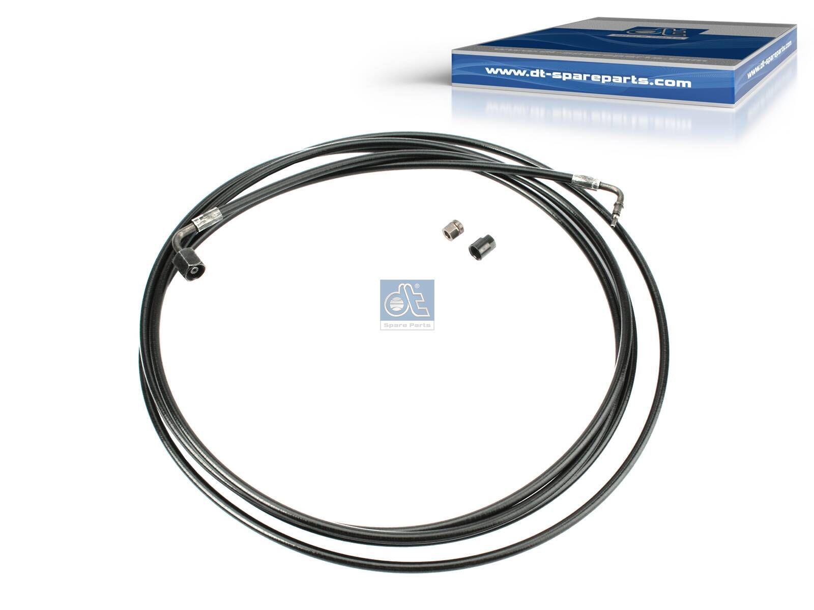 DT Spare Parts 2.70927 Schlauchleitung, Fahrerhauskippung, D: 8,5 mm, M14 x 1,5, L: 4460 mm, L1: 446 mm, 362 bar passend für Volvo