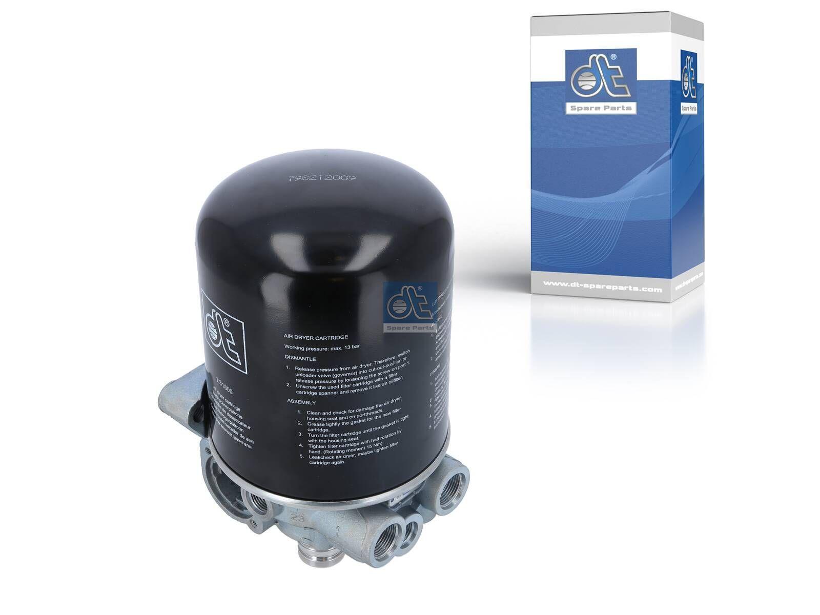 DT Spare Parts 4.62000 Lufttrockner, ohne Heizung, M16 x 1,5, M22 x 1,5, max. 13 bar passend für Mercedes-Benz