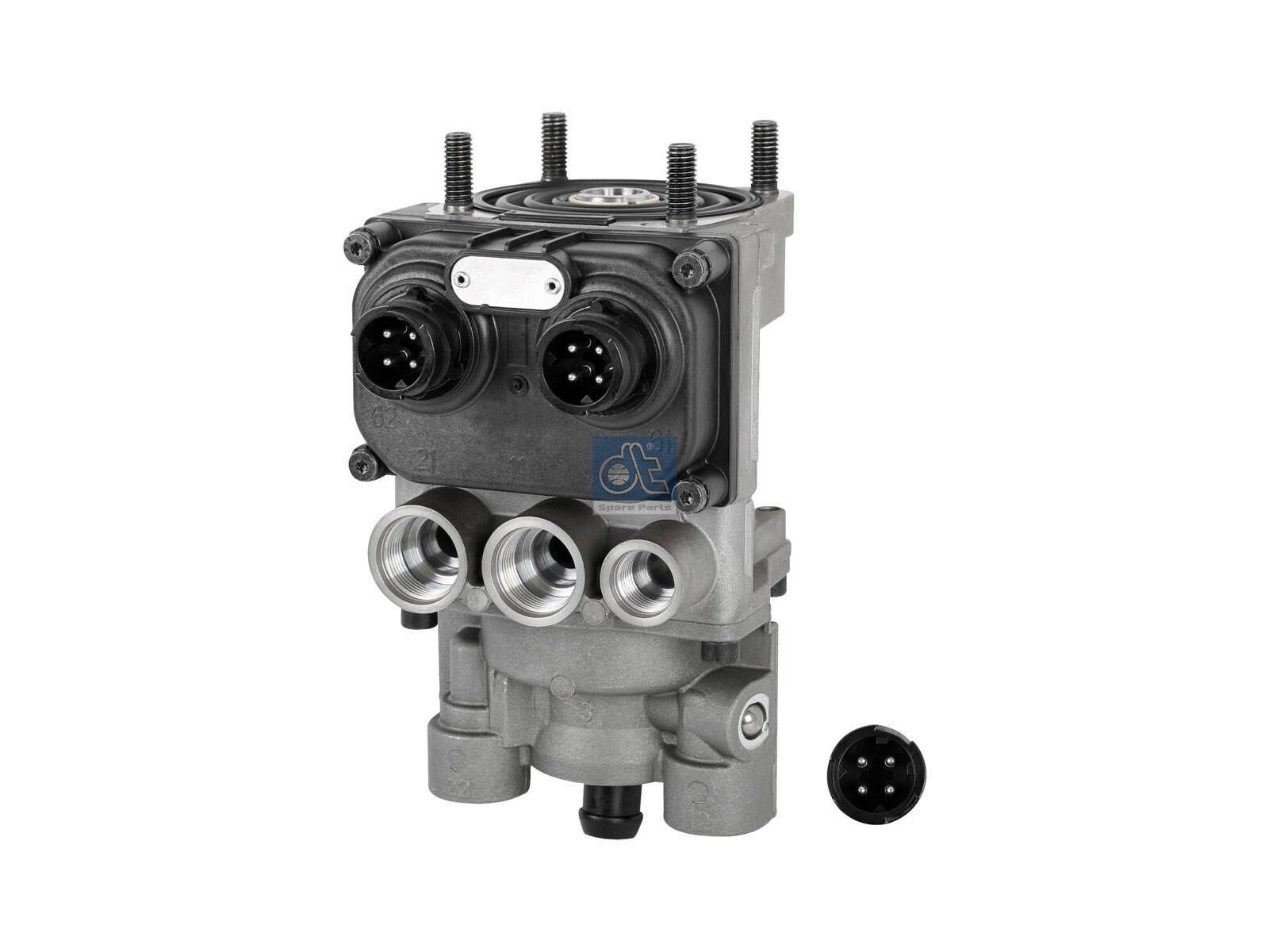 DT Spare Parts 4.63220 Fußbremsventil, EBS, wiederaufbereitet / ohne Altteilrückgabe, M16 x 1,5, M22 x 1,5, max. 10 bar passend für Mercedes-Benz