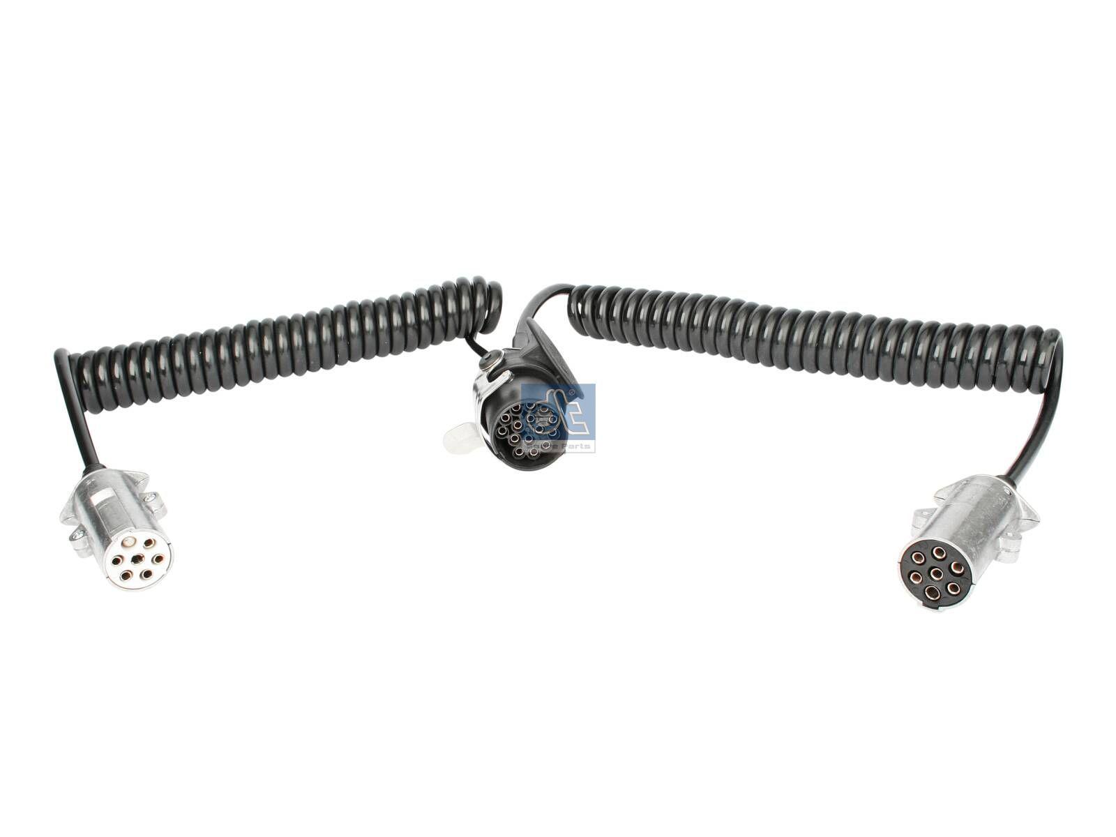 DT Spare Parts 5.77044 Adapterwendelleitung, 24 V, L: 3,5 m, 7 poles, ISO 1185/N, 7 poles, ISO 3731/S, 15 poles, ISO 12098 passend für Multimarken