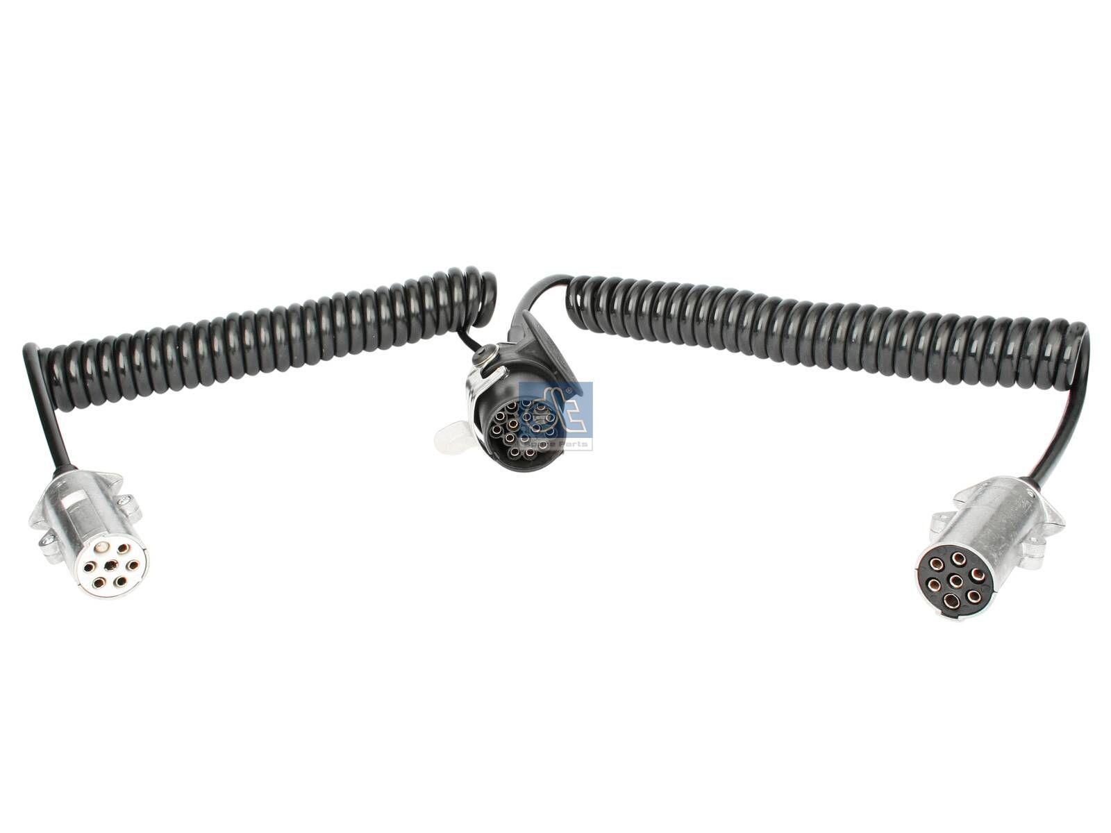 DT Spare Parts 5.77045 Adapterwendelleitung, 24 V, L: 3,5 m, 7 poles, ISO 1185/N, 7 poles, ISO 3731/S, ISO 12098, 15 poles passend für Multimarken