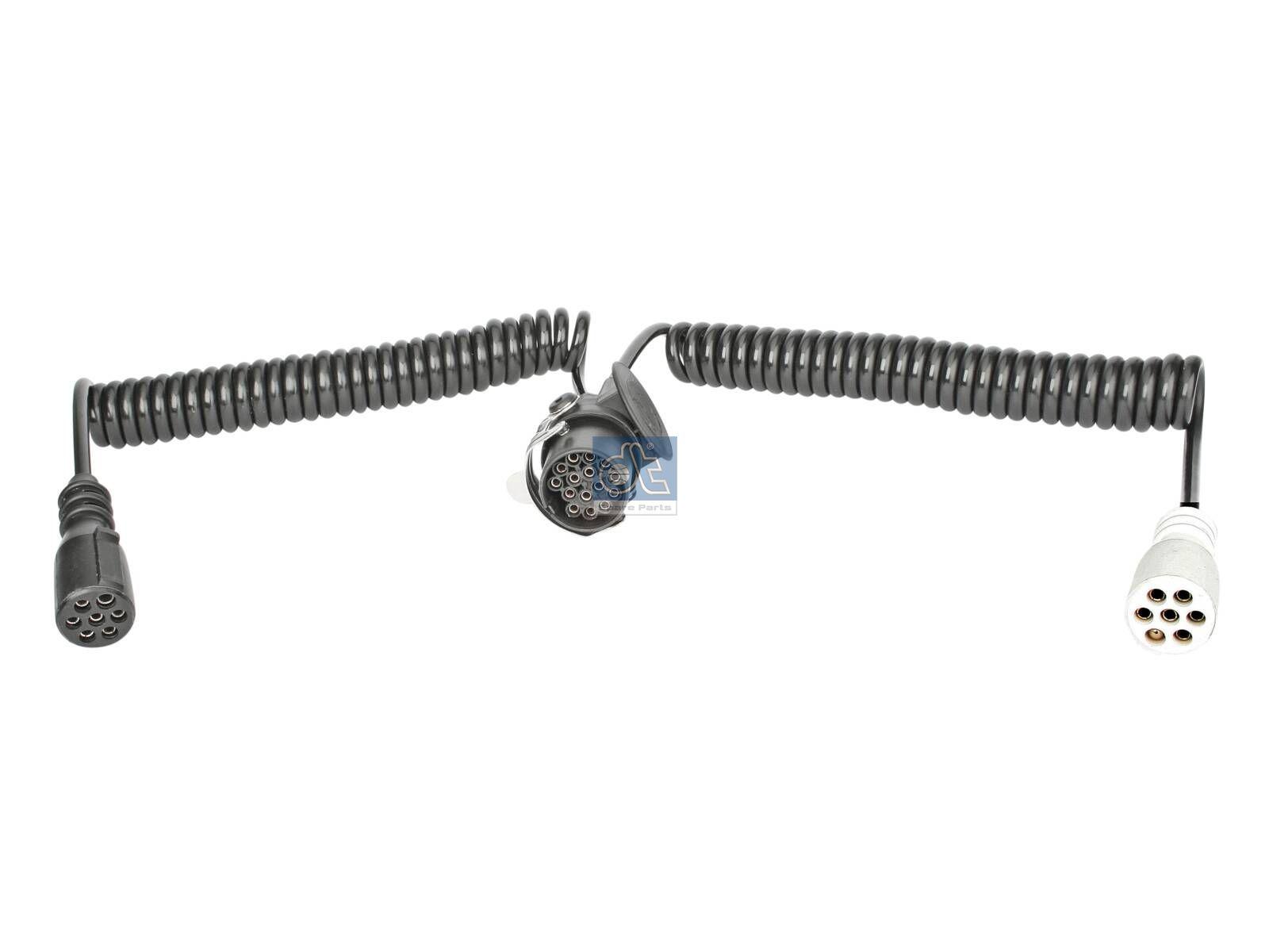 DT Spare Parts 5.77046 Adapterwendelleitung, 24 V, L: 3,5 m, 7 poles, ISO 1185/N, 7 poles, ISO 3731/S, 15 poles, ISO 12098 passend für Multimarken