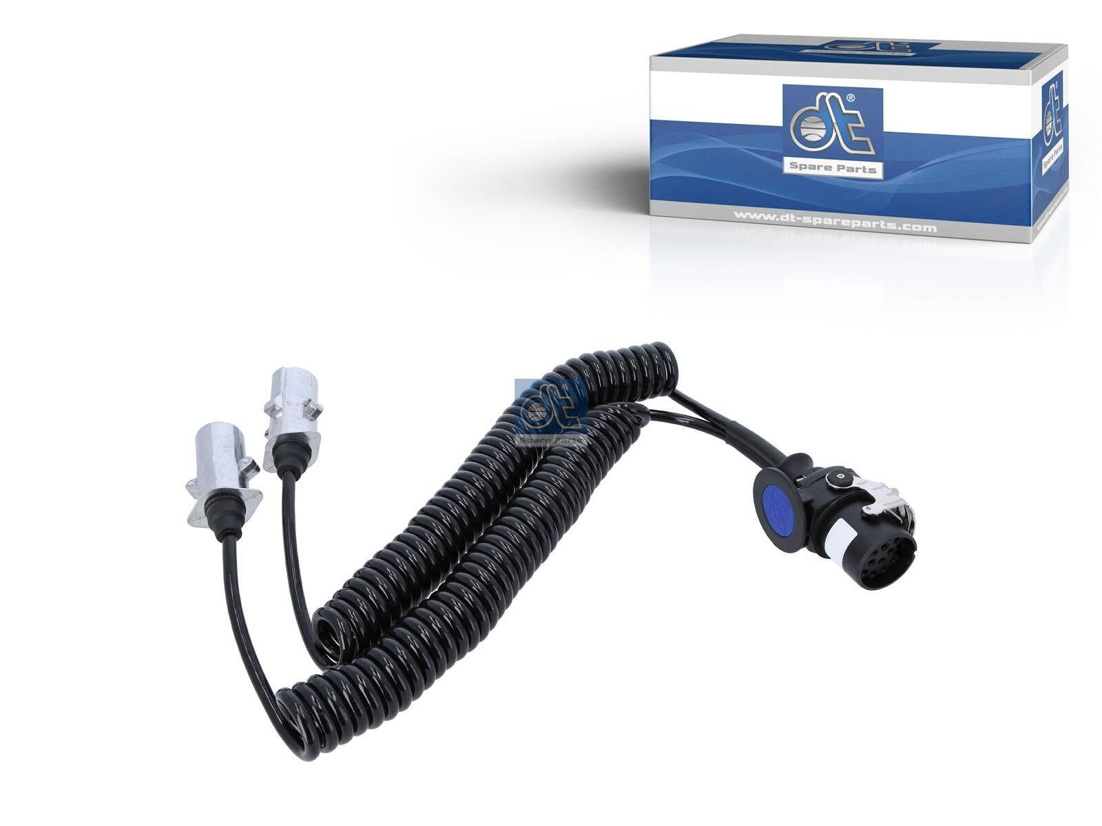 DT Spare Parts 5.77054 Adapterwendelleitung, 24 V, L: 4,5 m, 7 poles, ISO 1185/N, 7 poles, ISO 3731/S, 15 poles, ISO 12098 passend für Multimarken