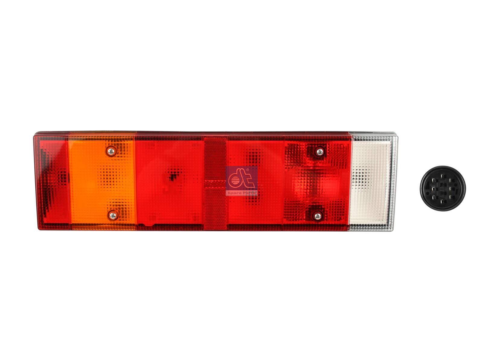 DT Spare Parts 7.25202 Rückleuchte, links, ohne Glühlampe, mit Kennzeichenleuchte, 24 V, P21W, R5W passend für Multimarken