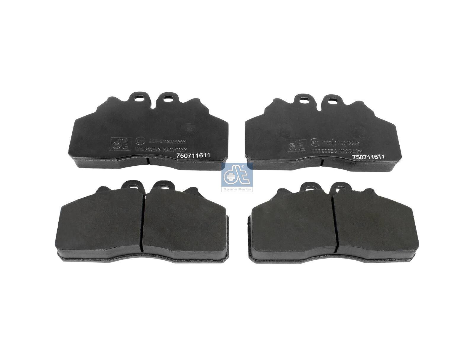 DT Spare Parts 7.92605 Scheibenbremsbelagsatz, W: 175 mm, S: 27 mm, H: 95 mm passend für Iveco