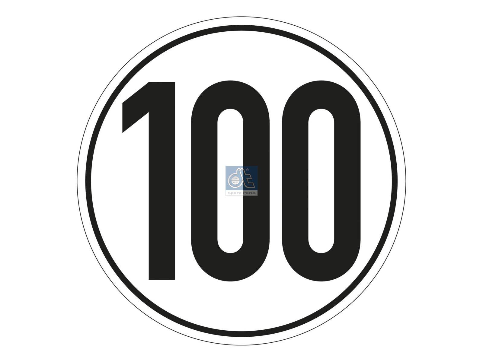 DT Spare Parts 9.69430 Geschwindigkeitsschild, selbstklebend, D: 200 mm, 100 km/h passend für Multimarken