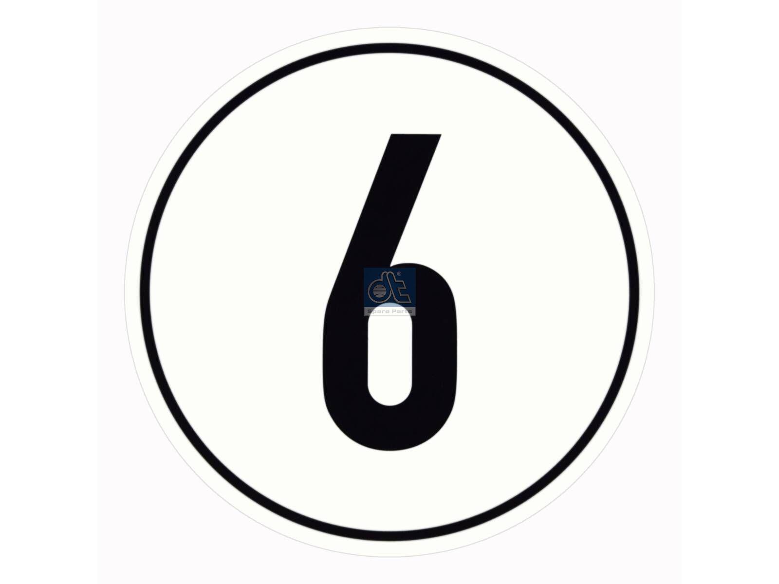 DT Spare Parts 9.69435 Geschwindigkeitsschild, selbstklebend, D: 200 mm, 6 km/h passend für Multimarken