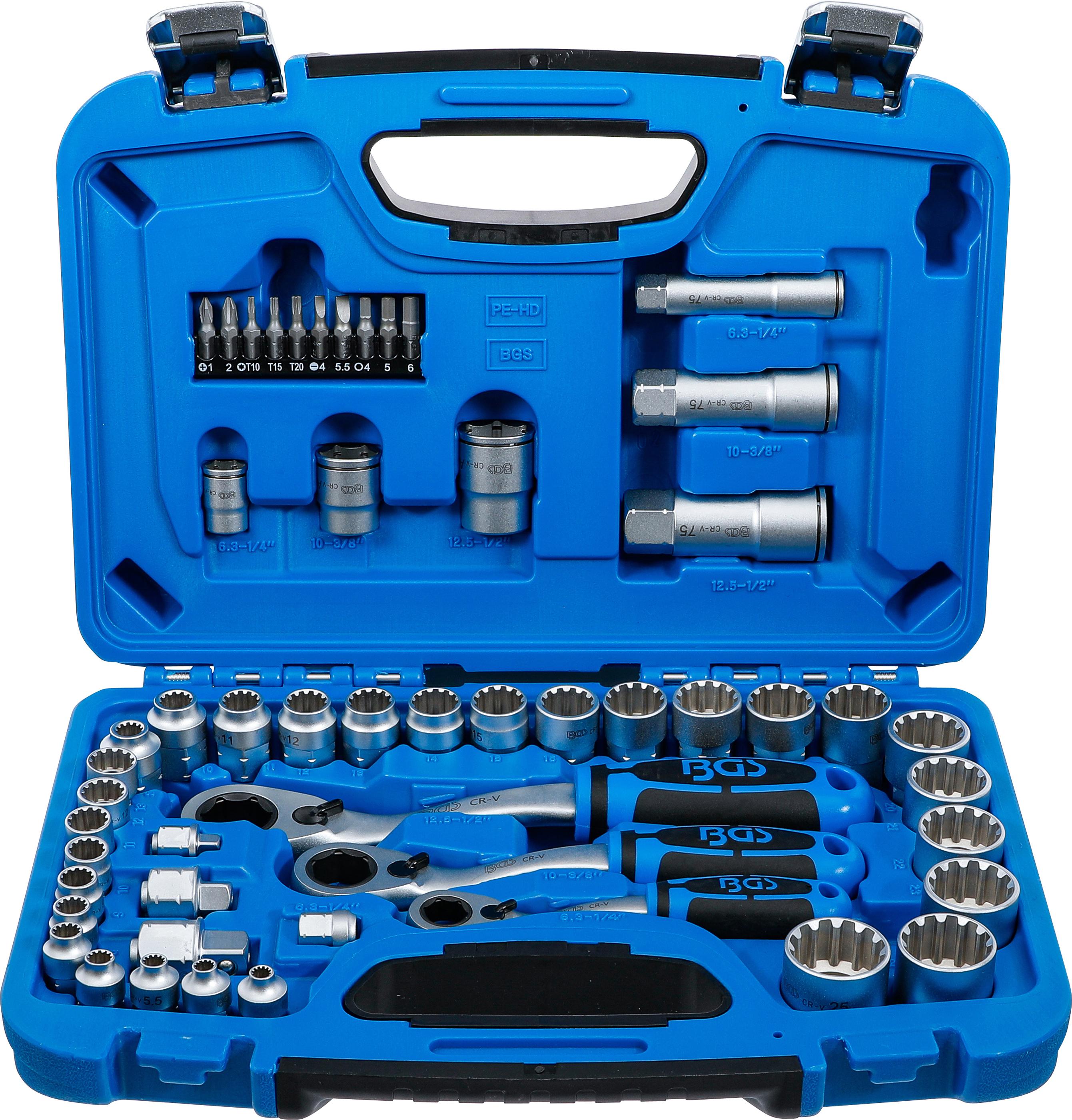 Durchsteck-Steckschlüssel-Satz | Gear Lock | SW 4,5 - 25 mm | 52-tlg. BGS2181