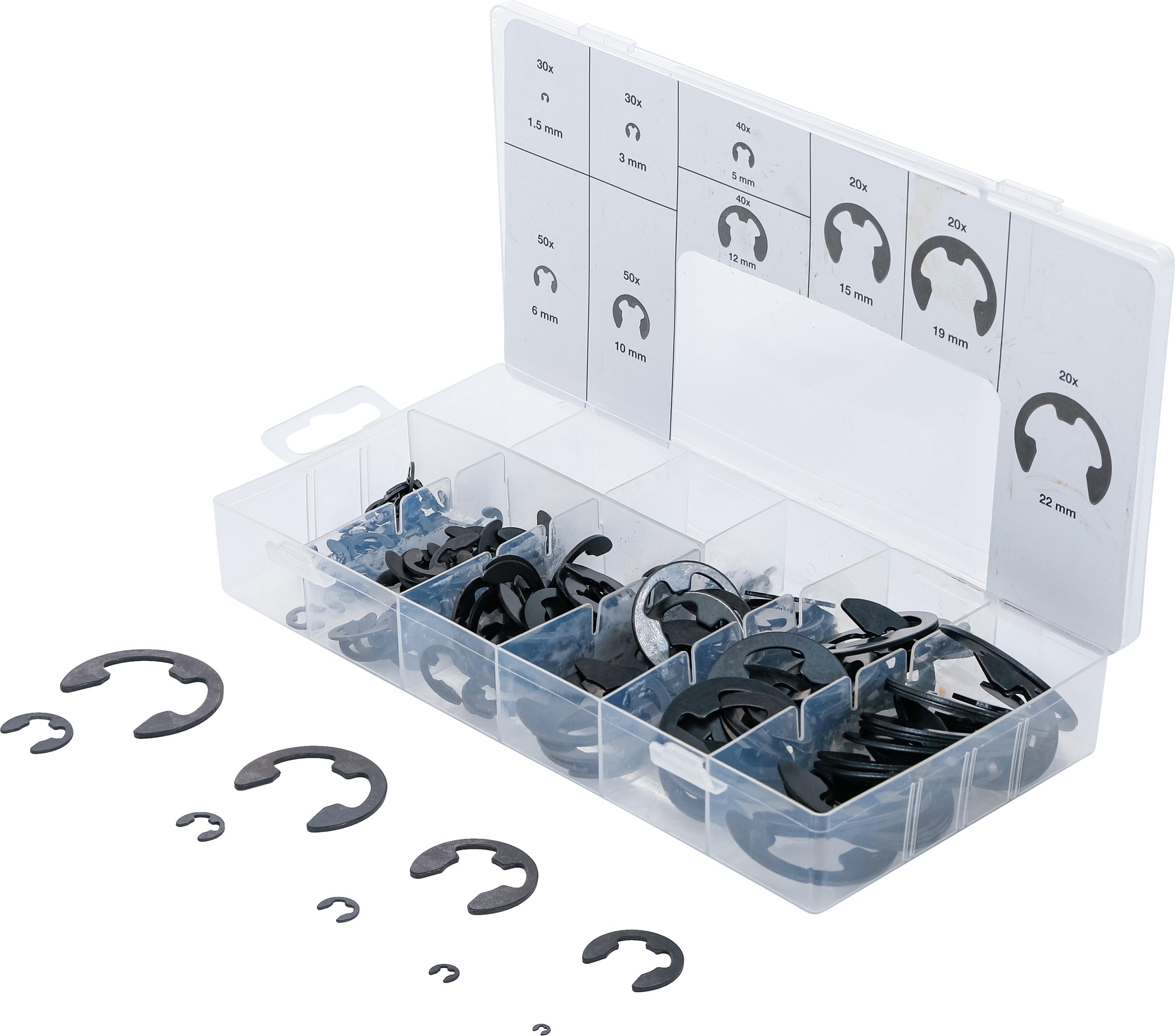 E-Sicherungsring-Sortiment | 1,5 - 22 mm | 300-tlg. BGS8039