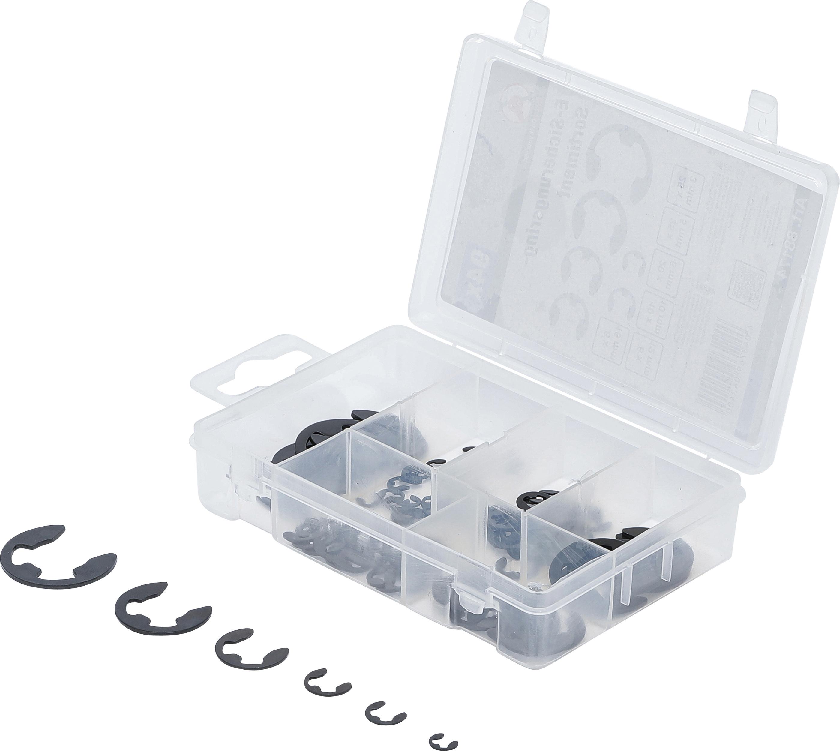 E-Sicherungsring-Sortiment | 3 - 15 mm | 94-tlg. BGS88174