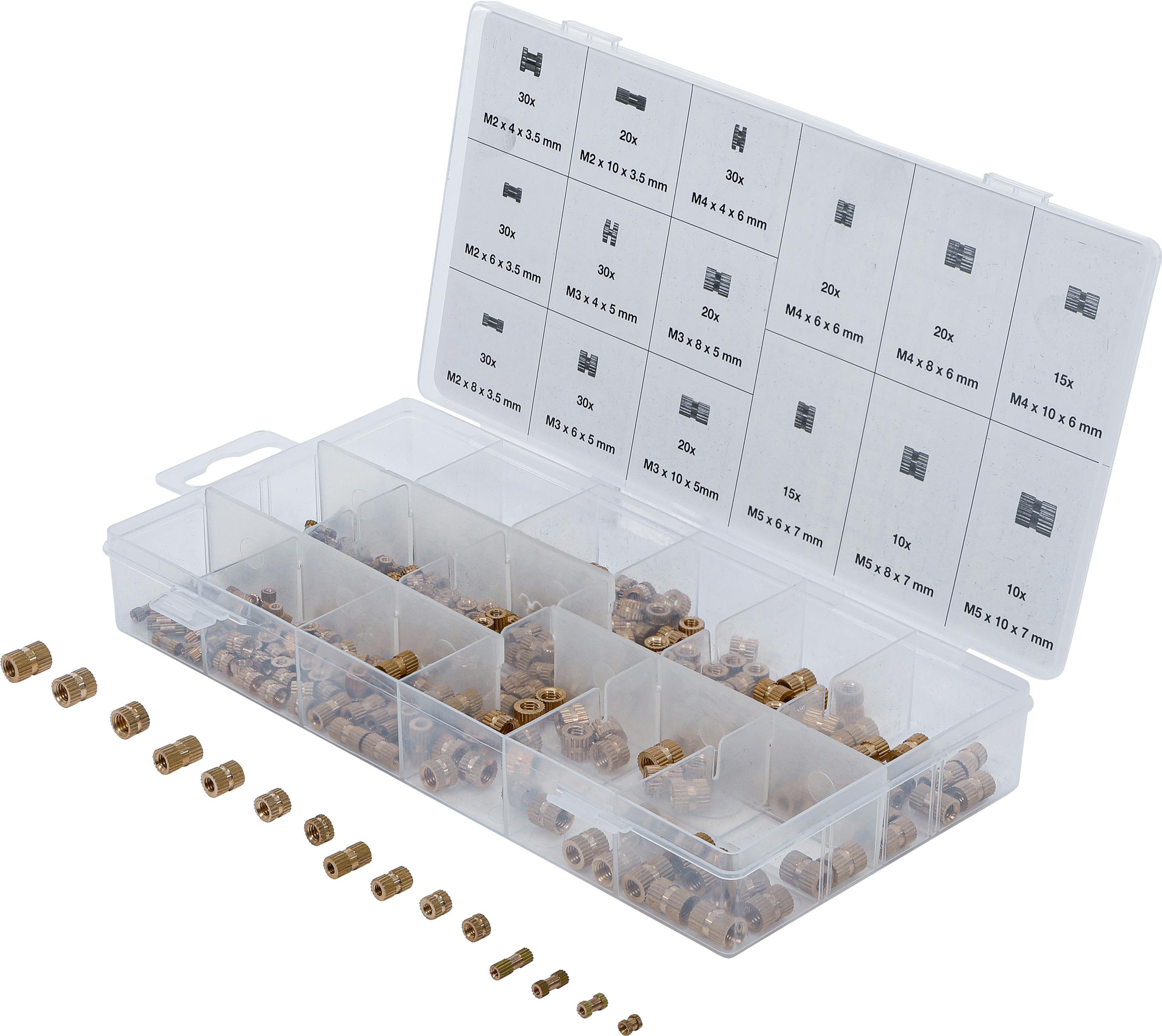 Einpressmuttern-Sortiment | Messing | 330-tlg. BGS85223