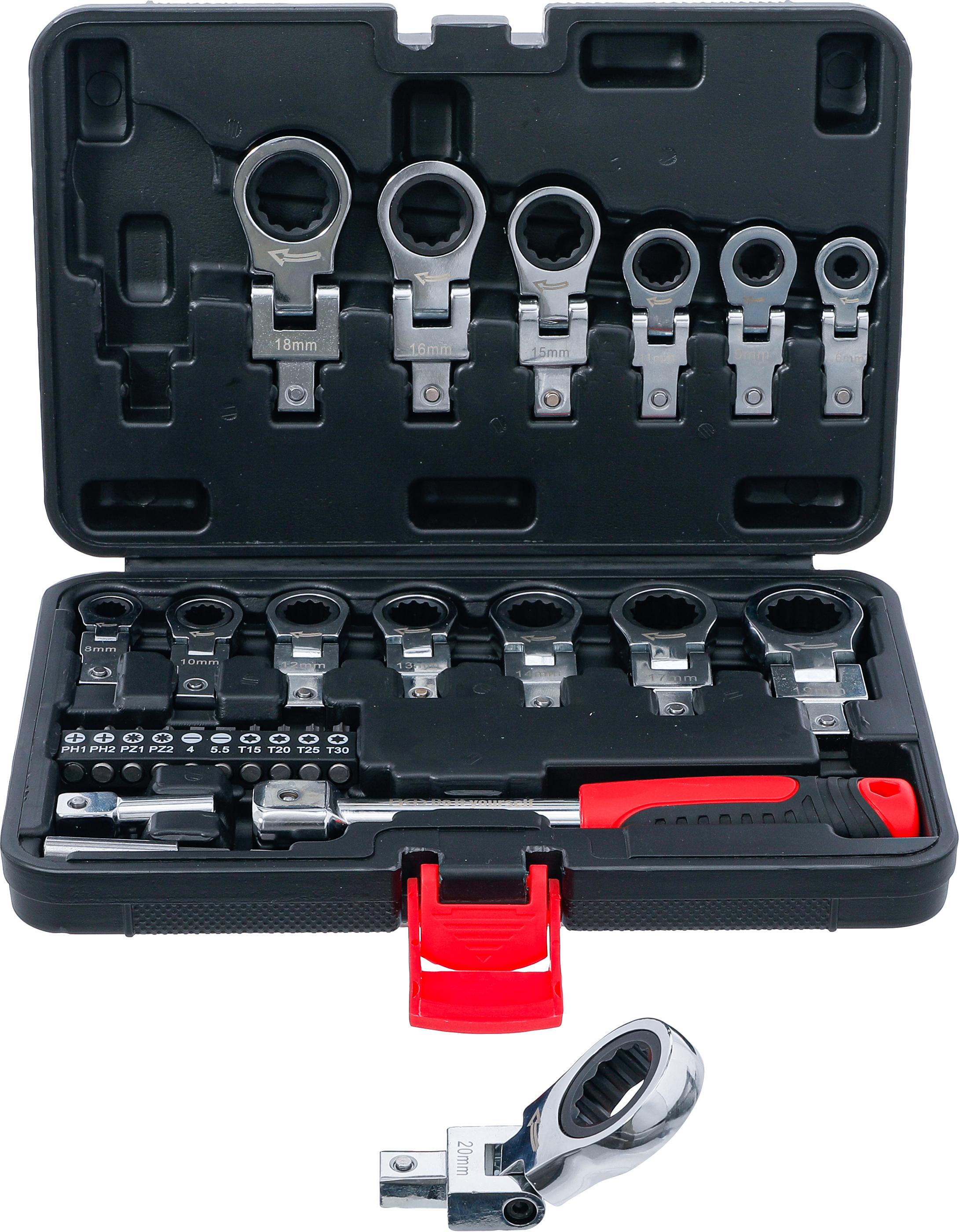 Einsteck-Ratschenring-Schlüssel- und Bit-Satz | 6 - 20 mm | 27-tlg. BGS84529