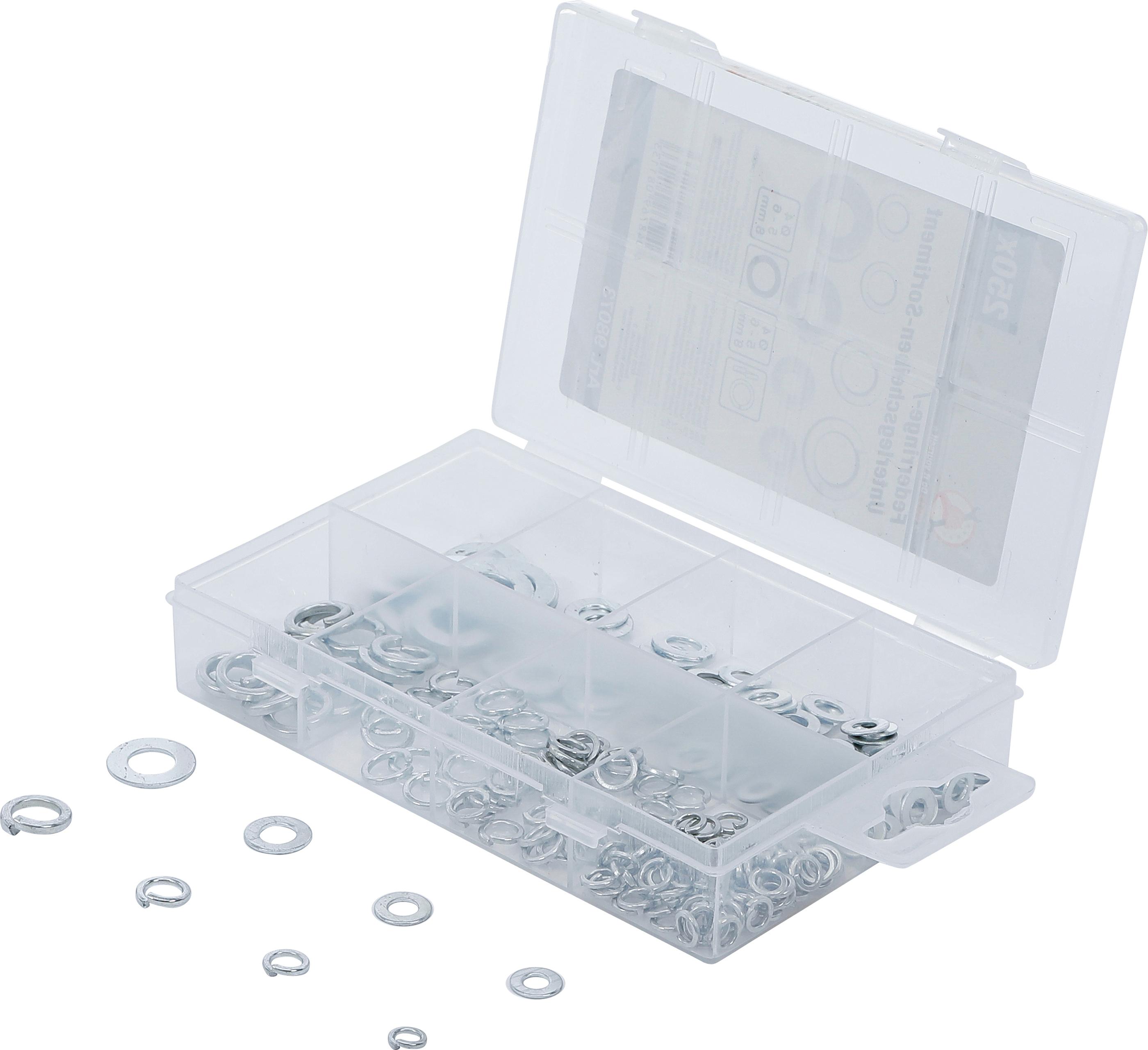 Federringe- / Unterlegscheiben-Sortiment | Ø 4 - 8 mm | 250-tlg. BGS98073