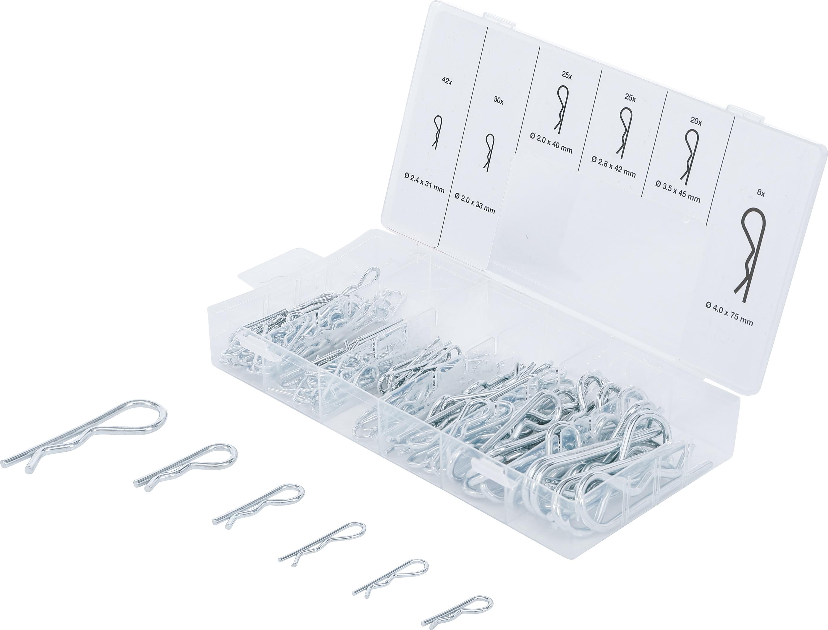 Federsplinte-Sortiment | Ø 2,4 - 4,0 mm | 150-tlg. BGS8043