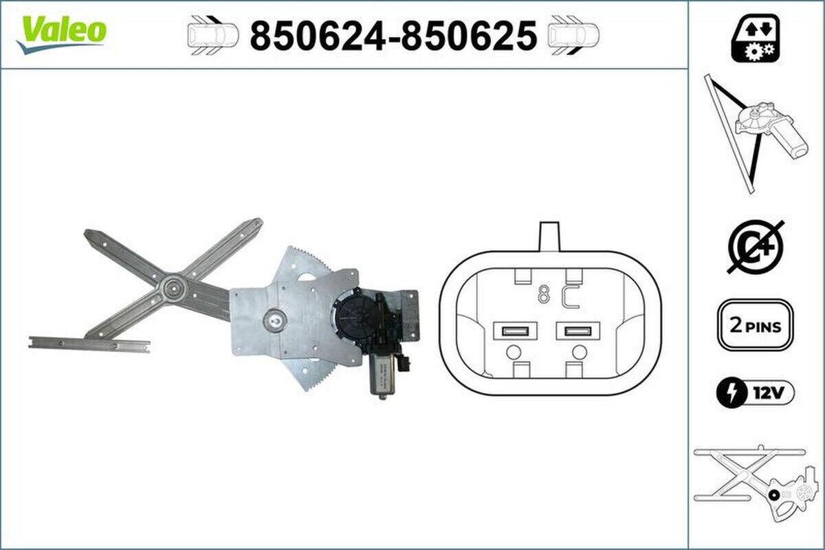Fensterheber vorne links elektrisch 2-polig VALEO für SAAB 9-3 (YS3F)