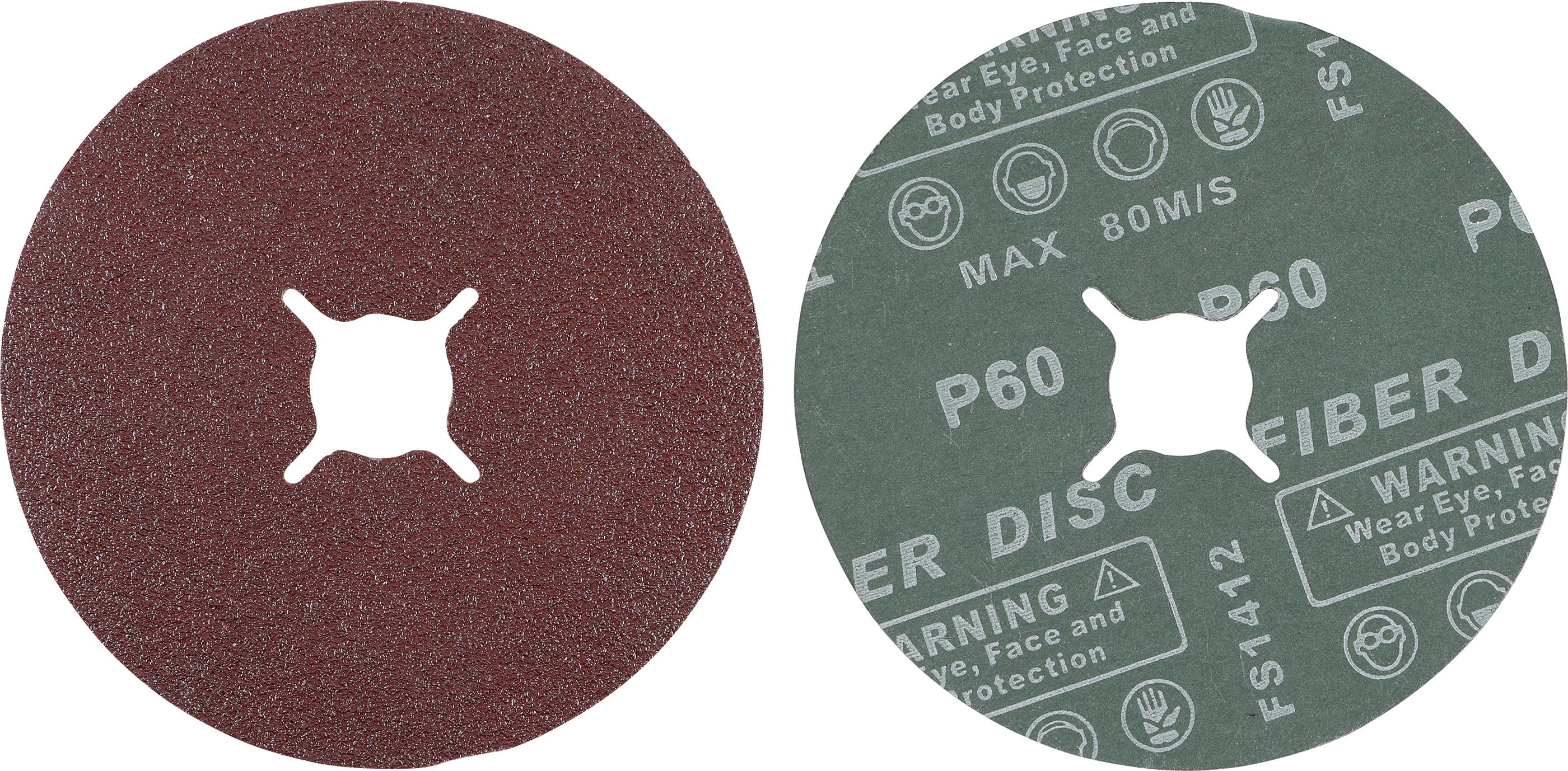 Fiber-Schleifscheiben-Satz | Körnung 60 | Aluminiumoxid | 10-tlg. BGS42027