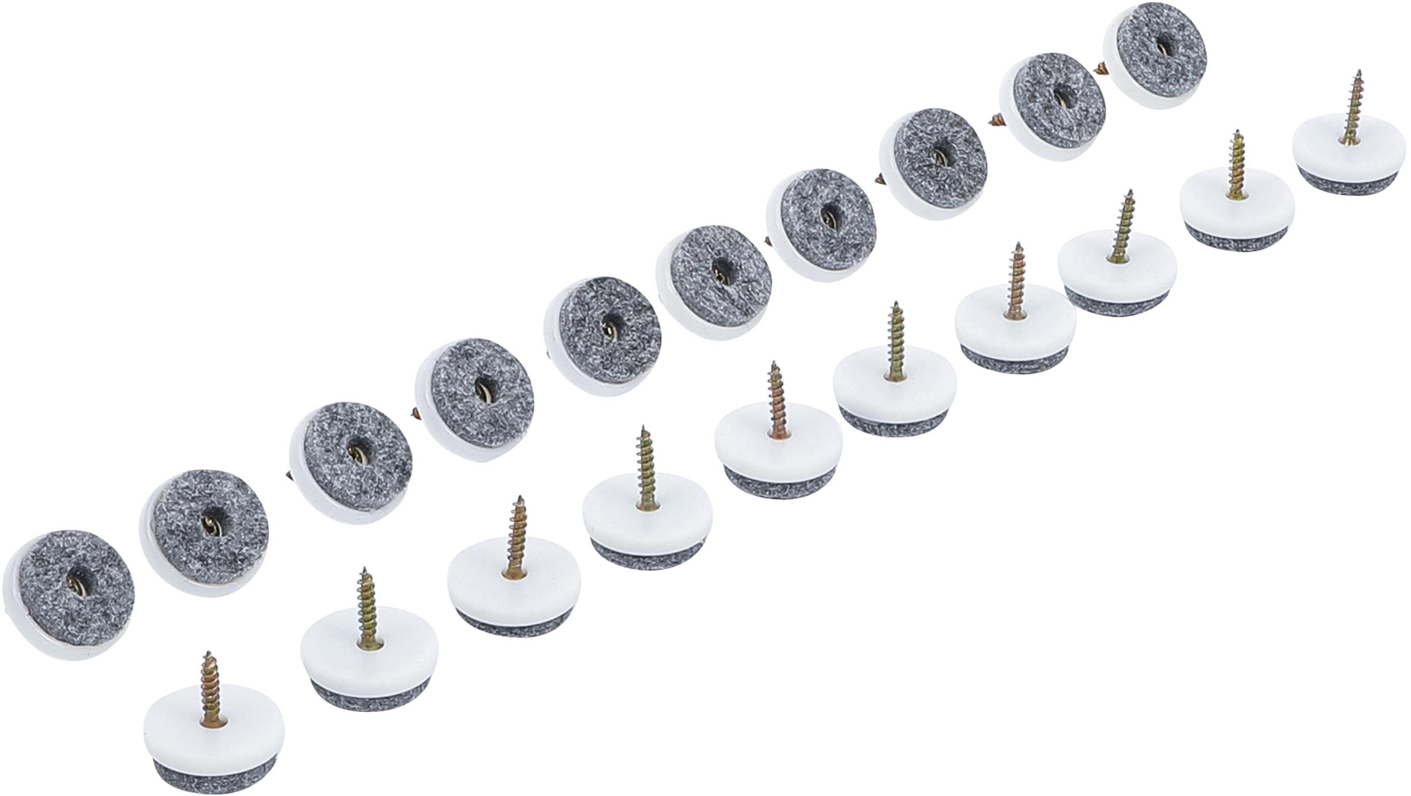 Filzgleiter-Satz | mit Schrauben | Ø 24 mm | 20-tlg. BGS80862