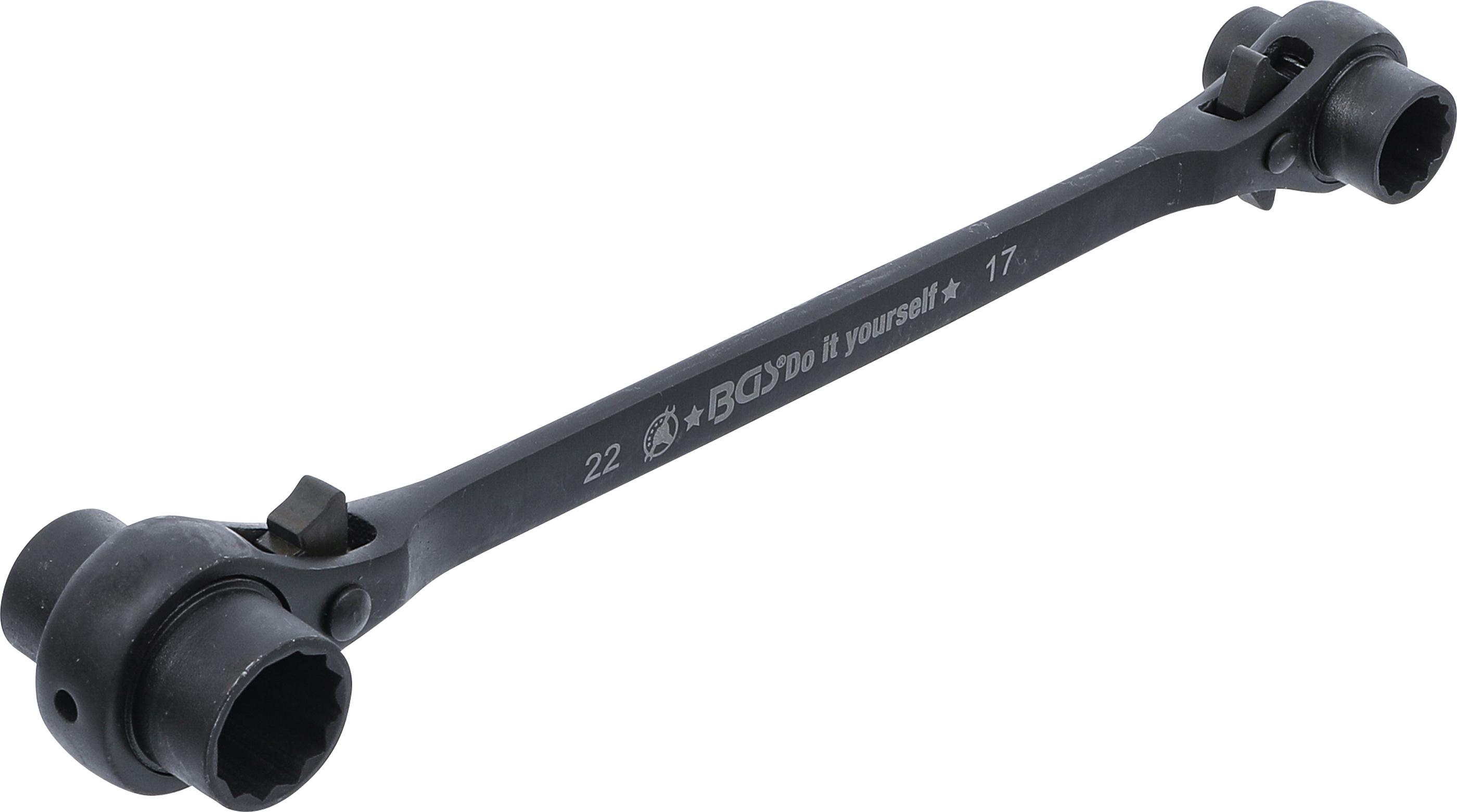 Gerüstbauer-Knarre | 4-in-1 | SW 14 - 17 - 19 - 22 mm BGS6843