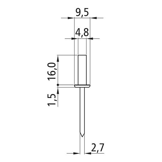 Geschlossene Blindniete mit Flachkopf, Aluminium, 4,8 x 16 978987961 Suer