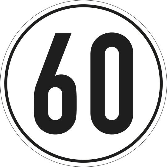 Geschwindigkeitsschild, SK-Folie, 200 mm, 60 km/h 345730179 Suer