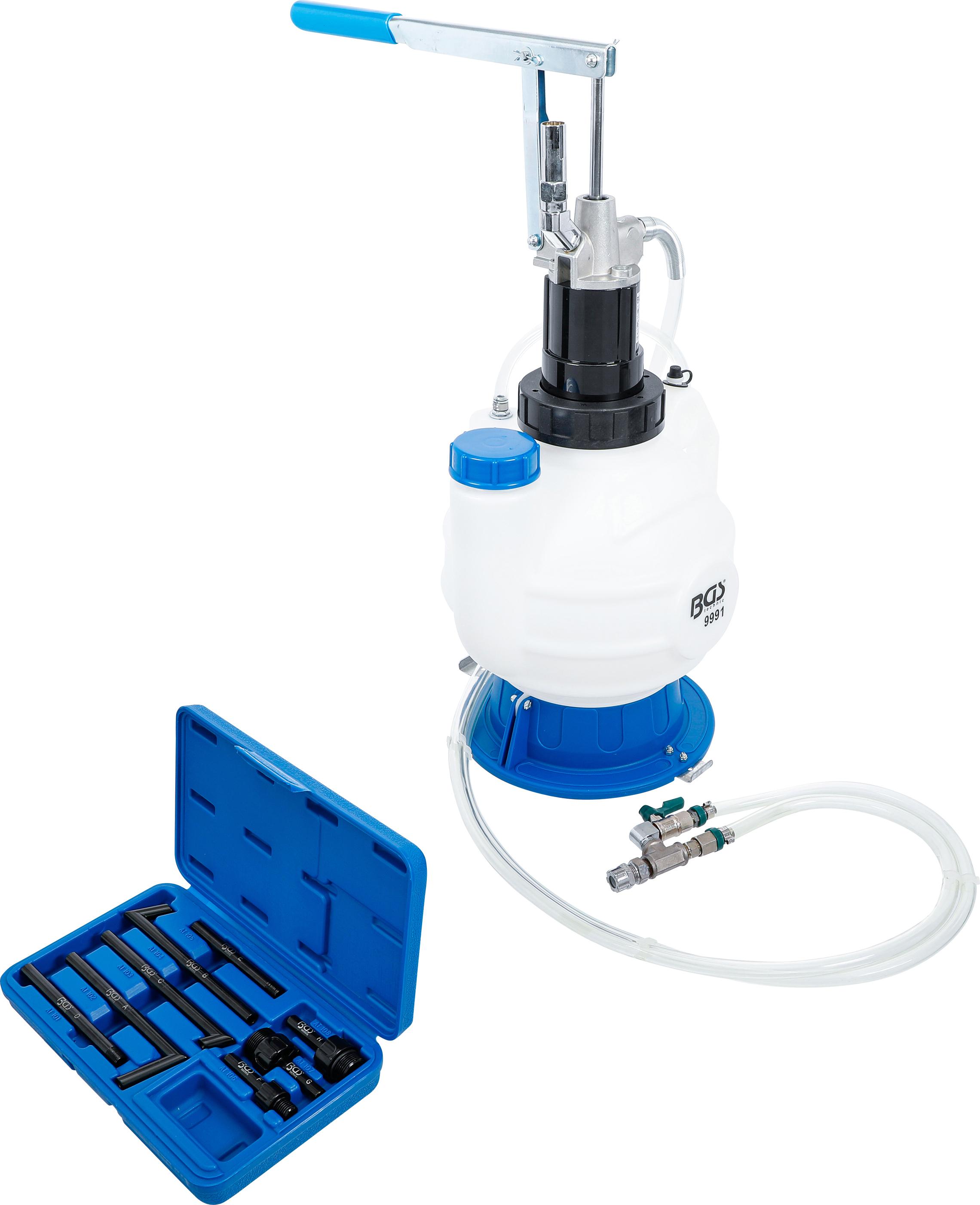 Getriebeöl-Befüllgerät mit Handpumpe | mit Rücklaufsystem | mit 8 Adaptern | 7 l BGS9991