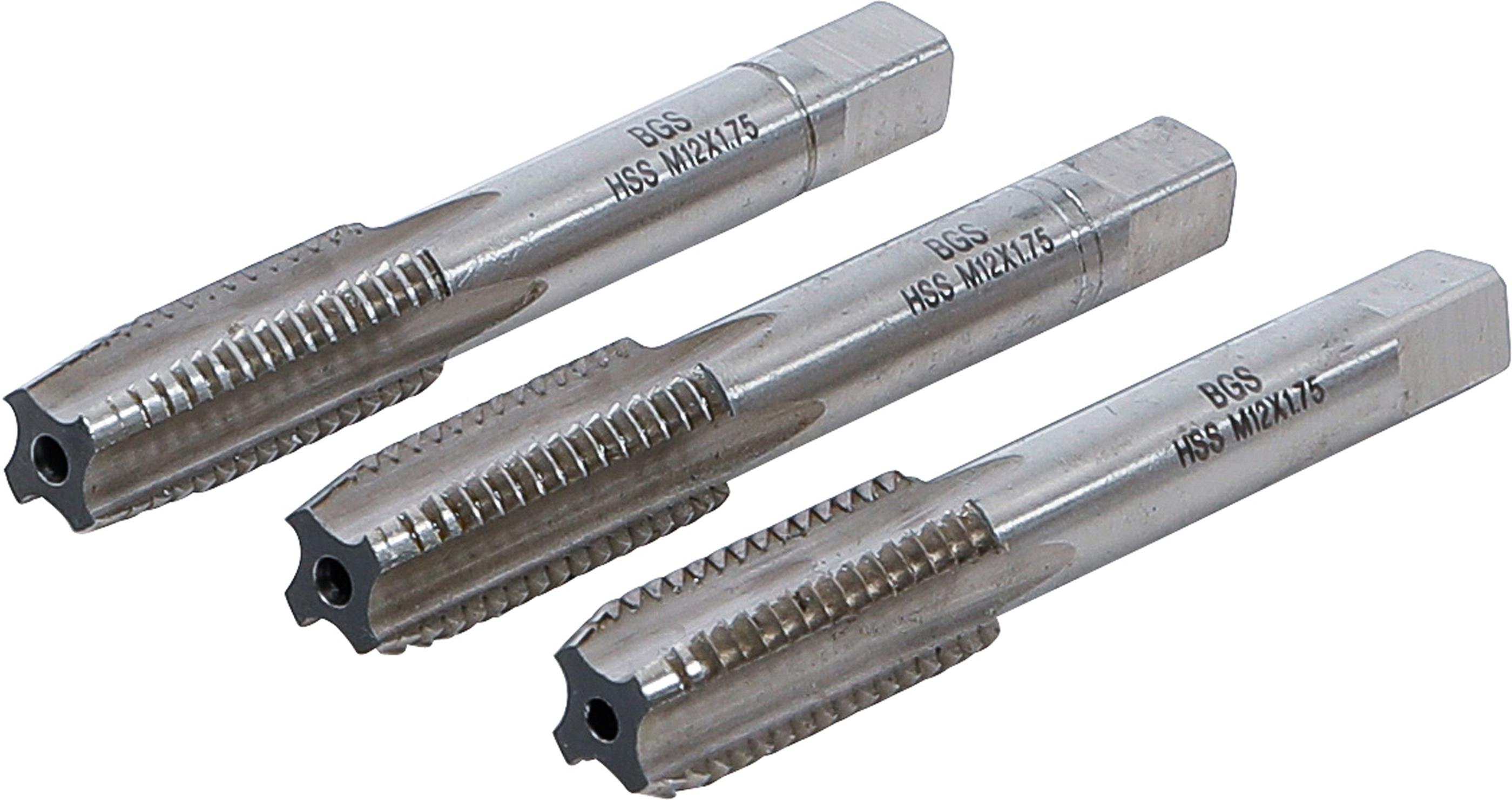 Gewindebohrer-Satz | Vor-, Mittel- und Fertigschneider | HSS-G | M12 x 1,75 | 3-tlg. BGS936