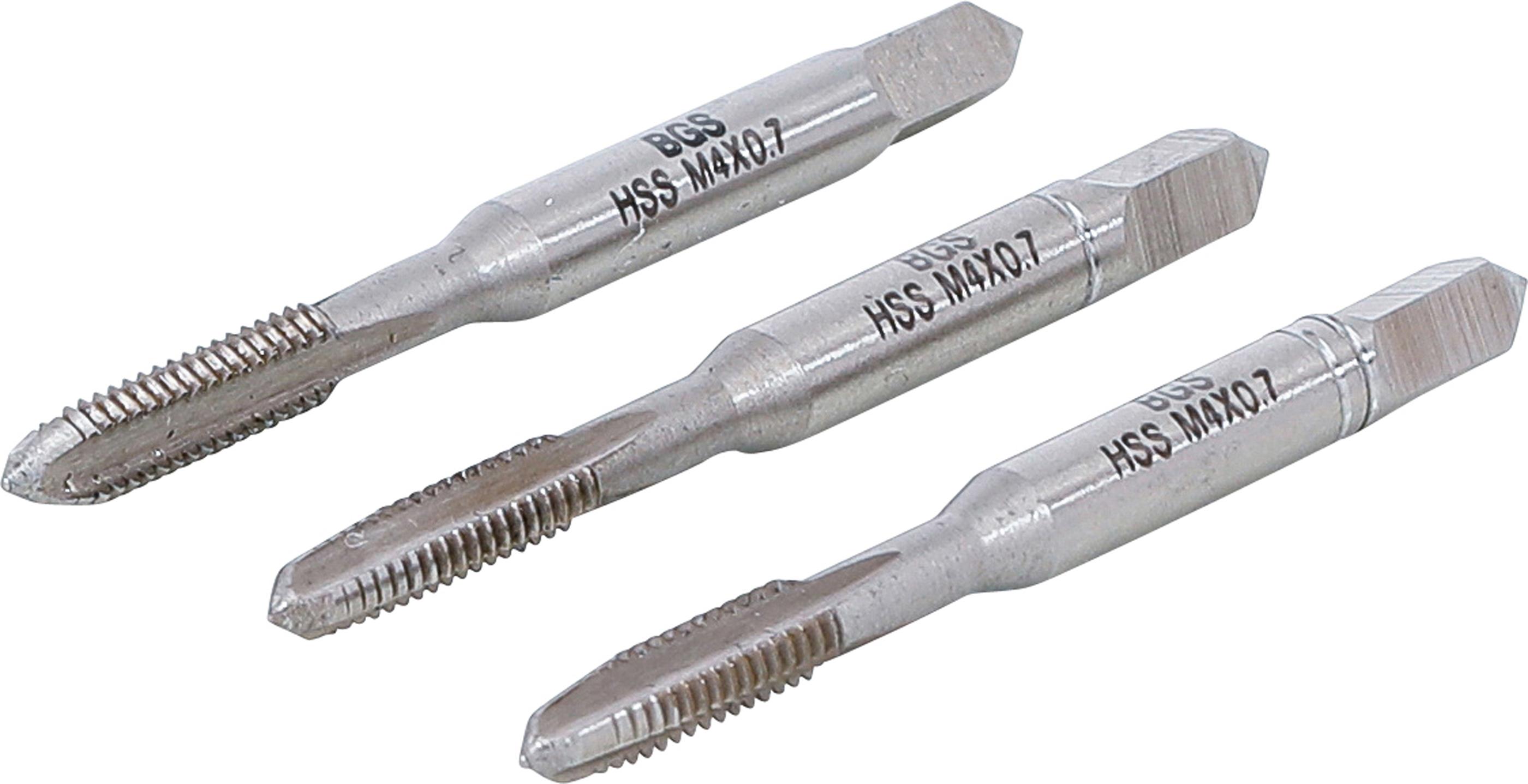 Gewindebohrer-Satz | Vor-, Mittel- und Fertigschneider | HSS-G | M4 x 0,7 | 3-tlg. BGS931