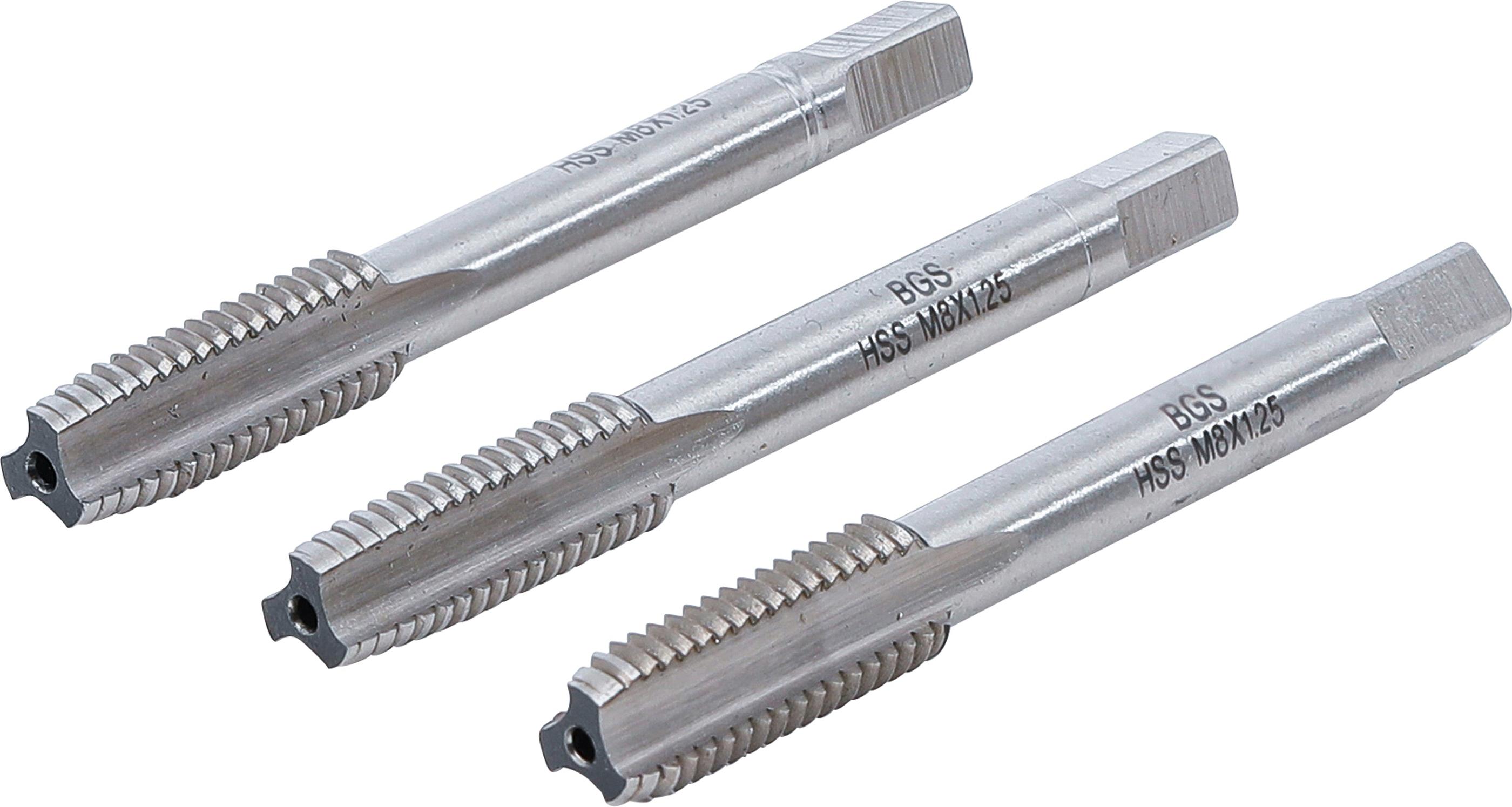 Gewindebohrer-Satz | Vor-, Mittel- und Fertigschneider | HSS-G | M8 x 1,25 | 3-tlg. BGS934