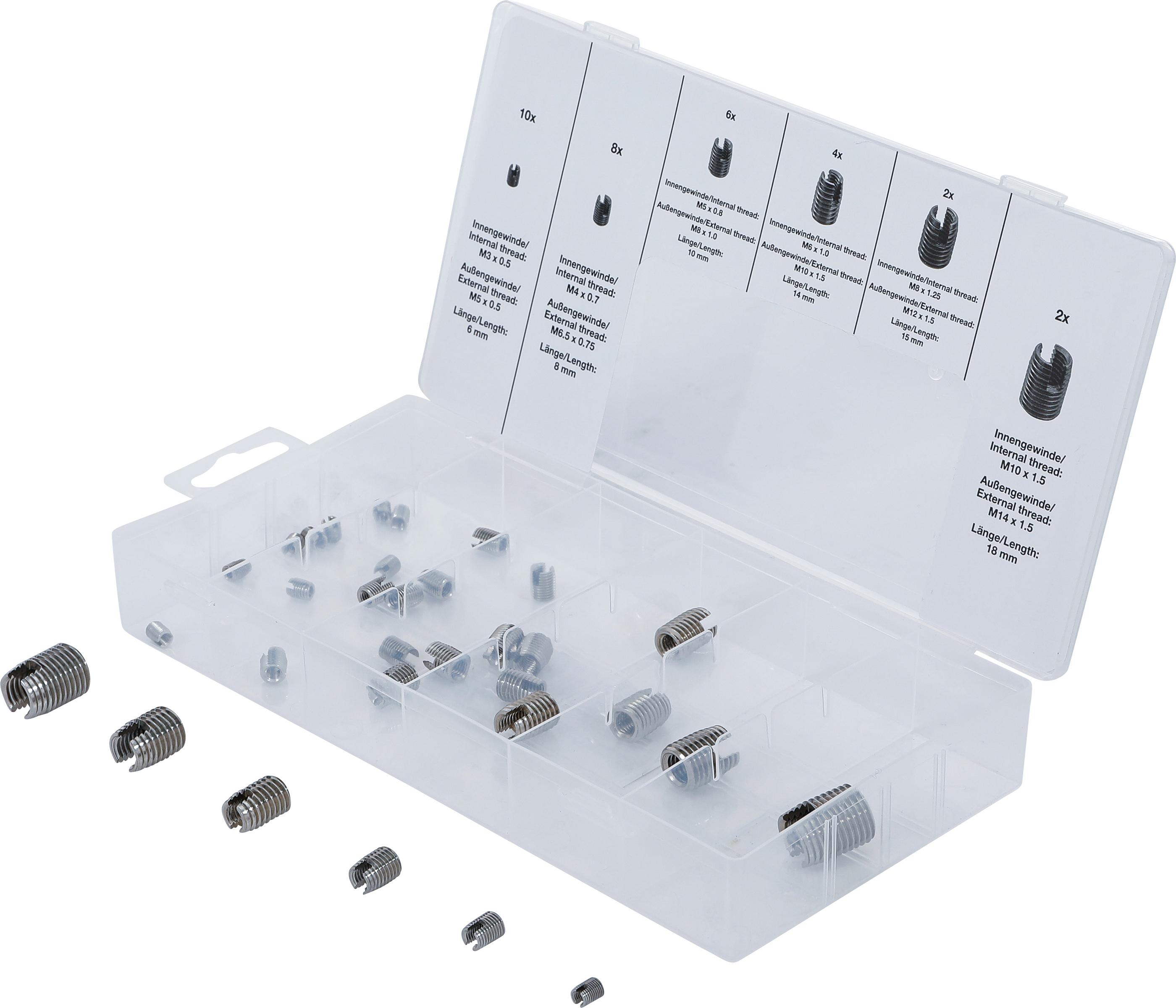 Gewindeeinsätze-Sortiment | selbstschneidend | 32-tlg. BGS6845
