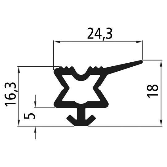 Gummidichtung PWP 2 389 015, 50 m Rolle 646389015 Suer