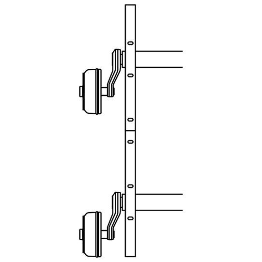 Gummifederachse GFA 1350 - 5/67/112 mit Bremse, 1000 mm AM 120318055 Suer